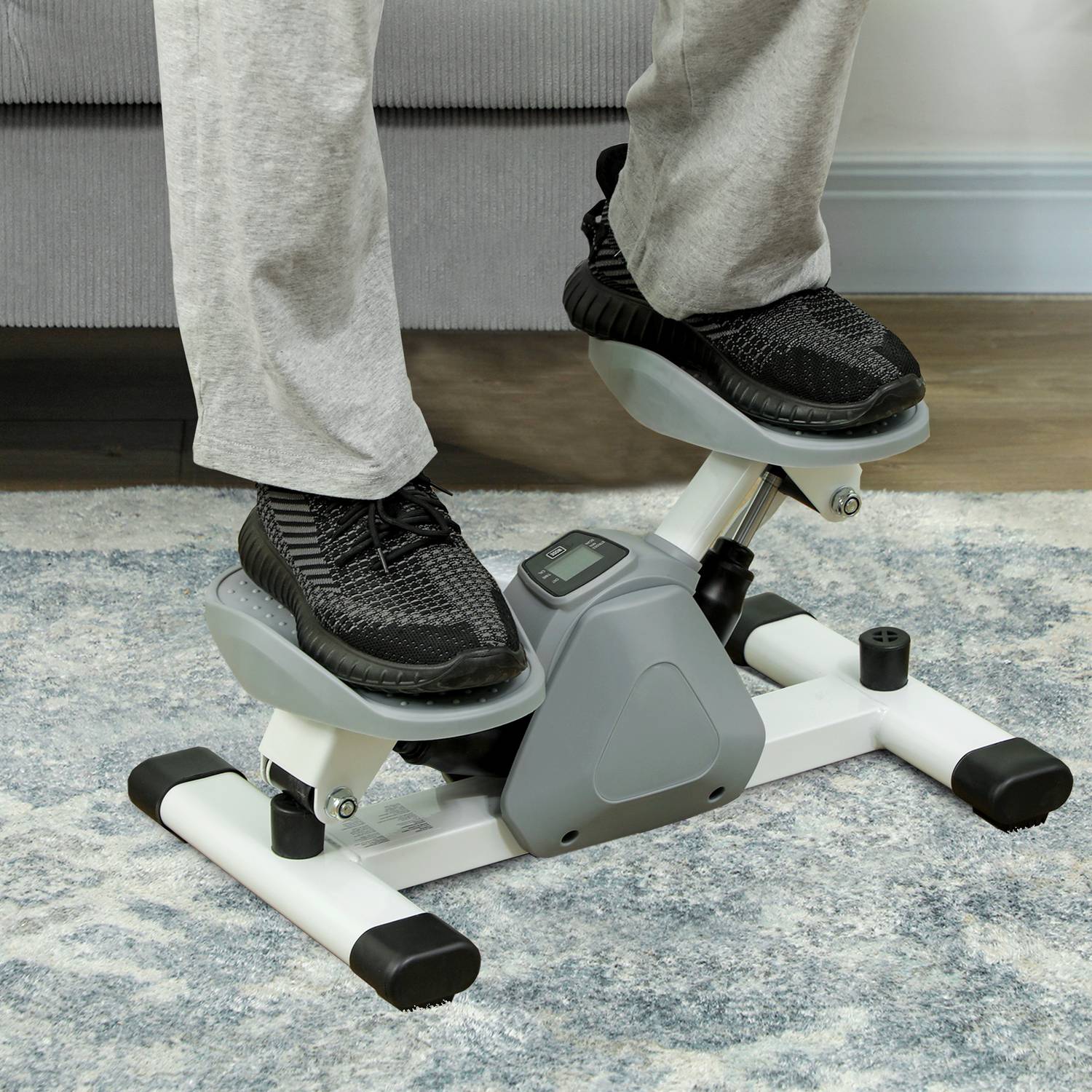 Mini Home Stepper med LCD & Halkfria pedaler, Grå