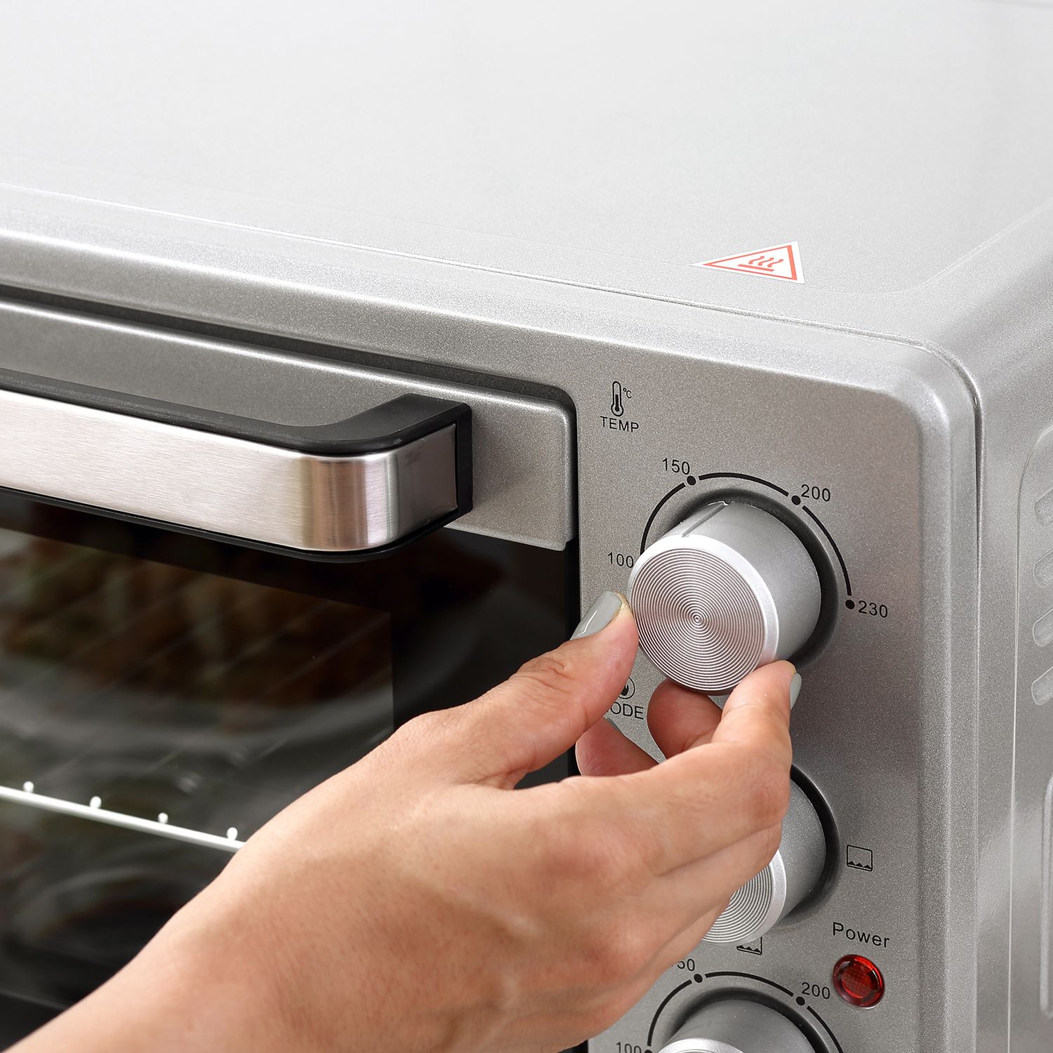 Elektrisk Miniugn 32L, 1600W, Rostfritt Stål & Glas