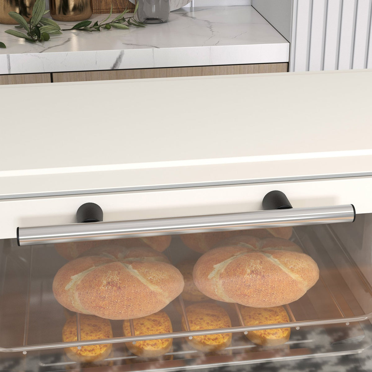 Miniovn 9L – 750W, timer, justerbar temp, kremhvit