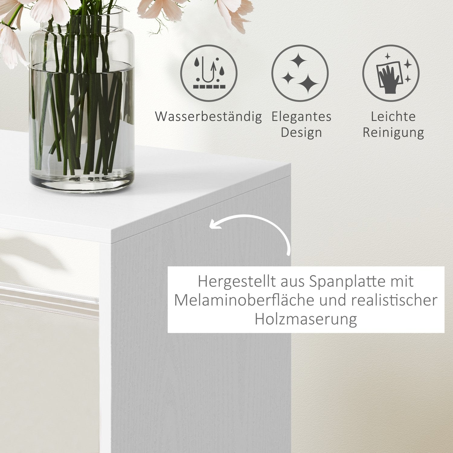 Mobilt garderobsskåp med hylla – aluminium, vit