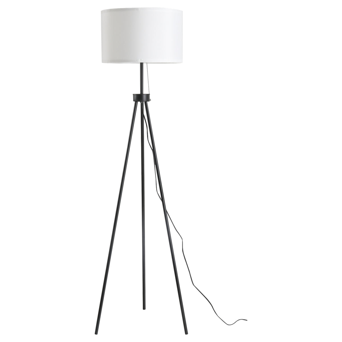 Moderne svart og hvit gulvlampe E27, stål og polyester