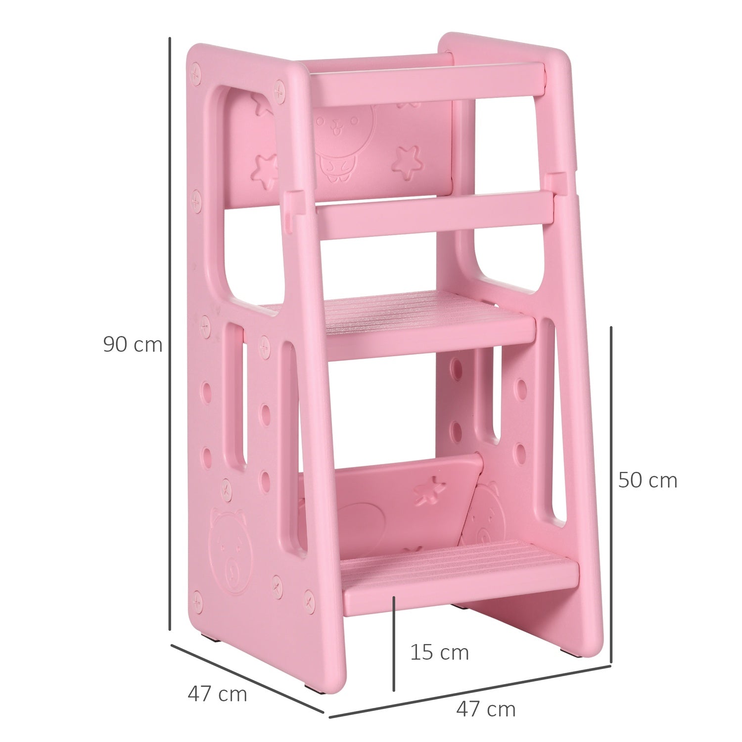 Montessori Learning Tower Step Pall, justerbar höjd, HDPE