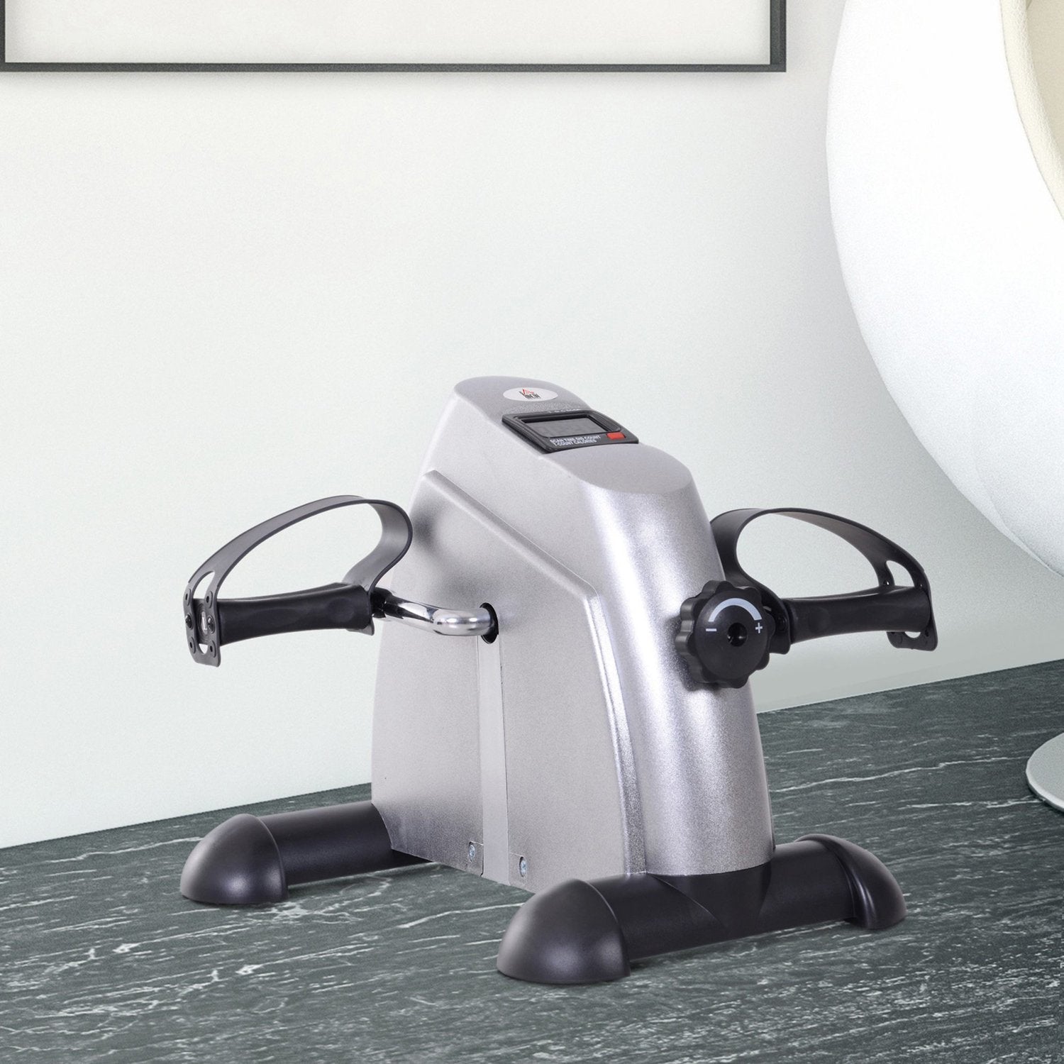 Mini motionscykel med LCD Display, Silver, 35x40x31 cm