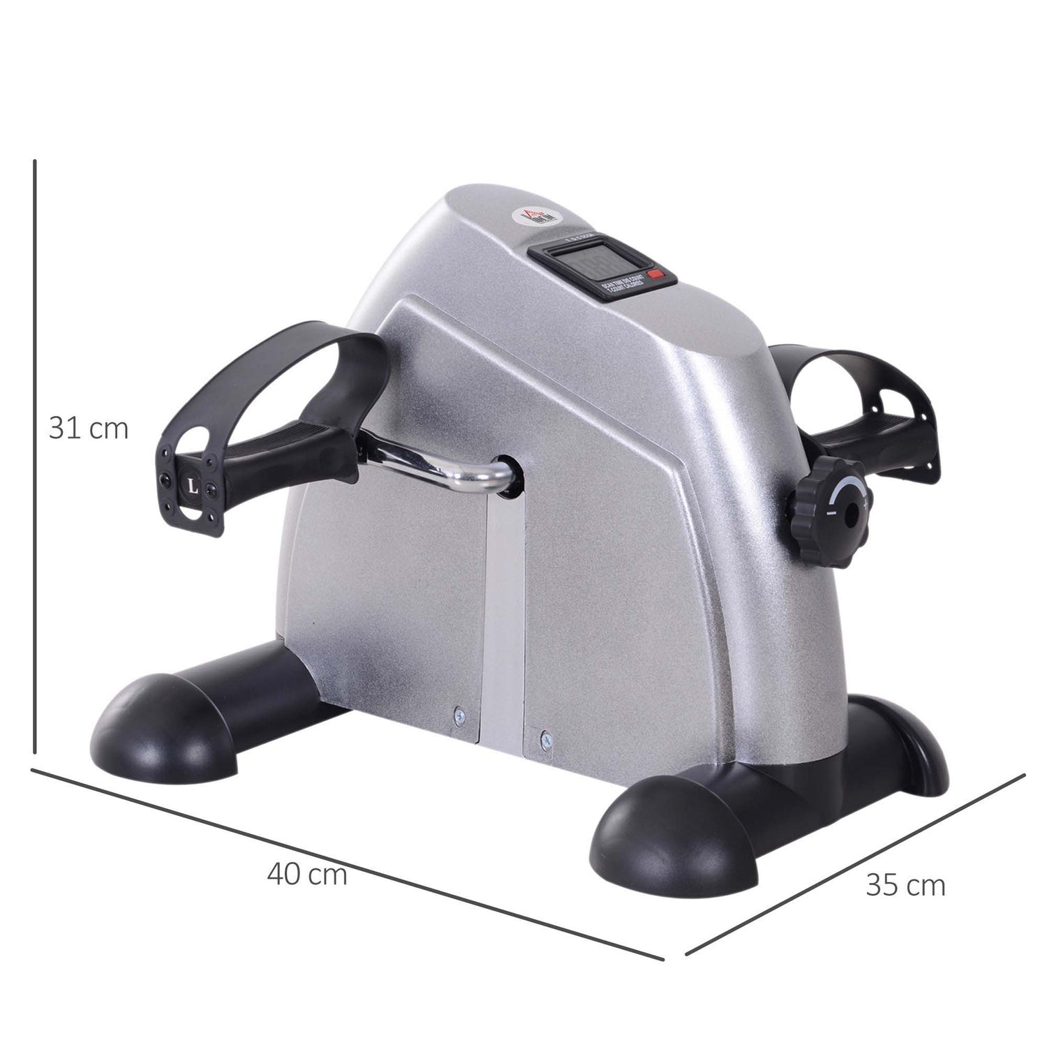 Mini motionscykel med LCD Display, Silver, 35x40x31 cm