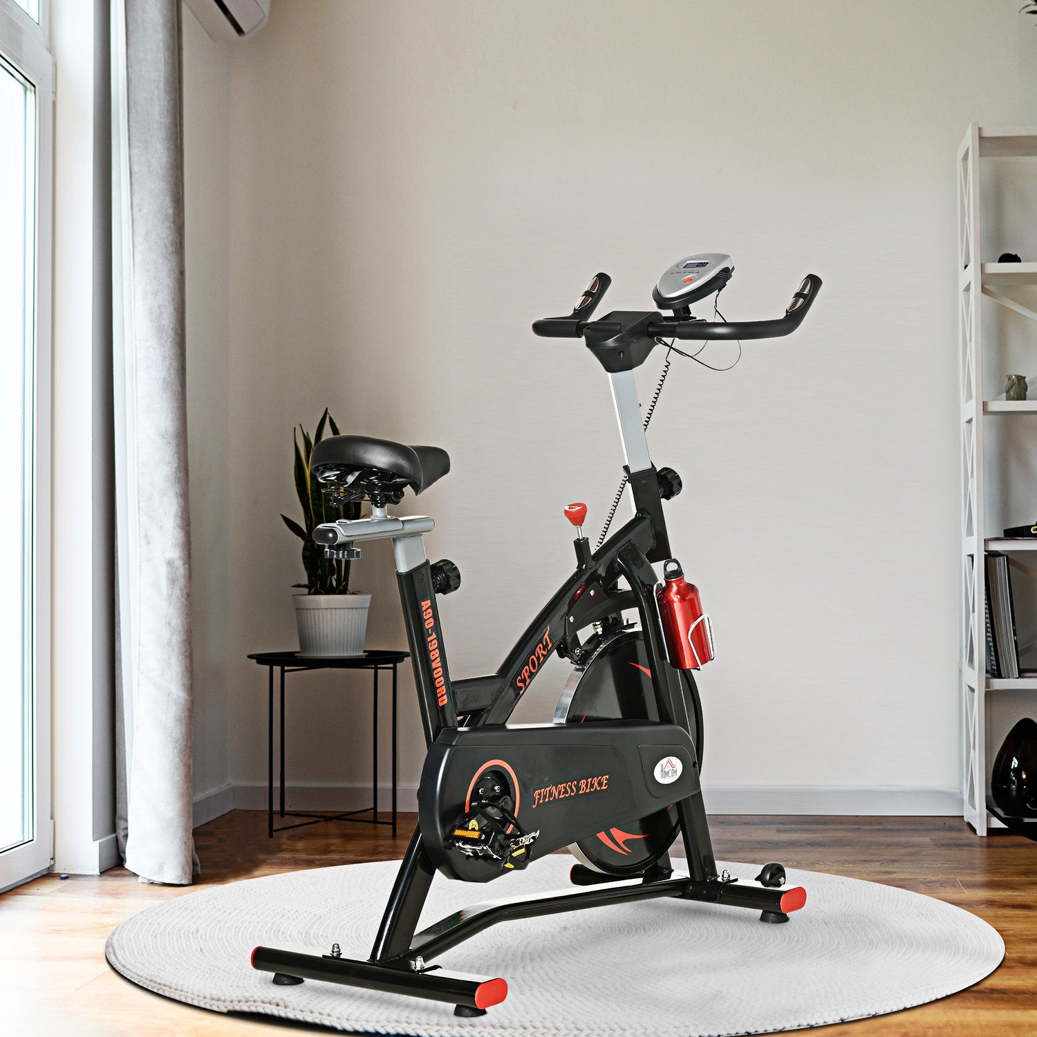 Motionscykeltränare med 10 kg svänghjul och LCD-skärm