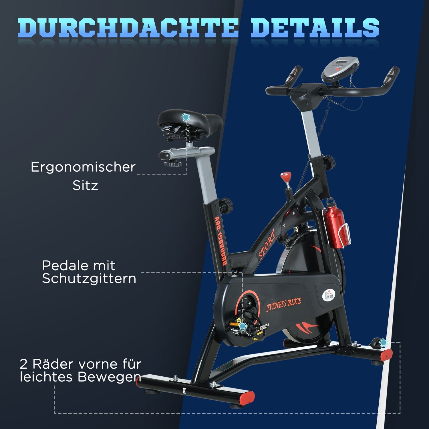 Motionscykeltränare med 10 kg svänghjul och LCD-skärm