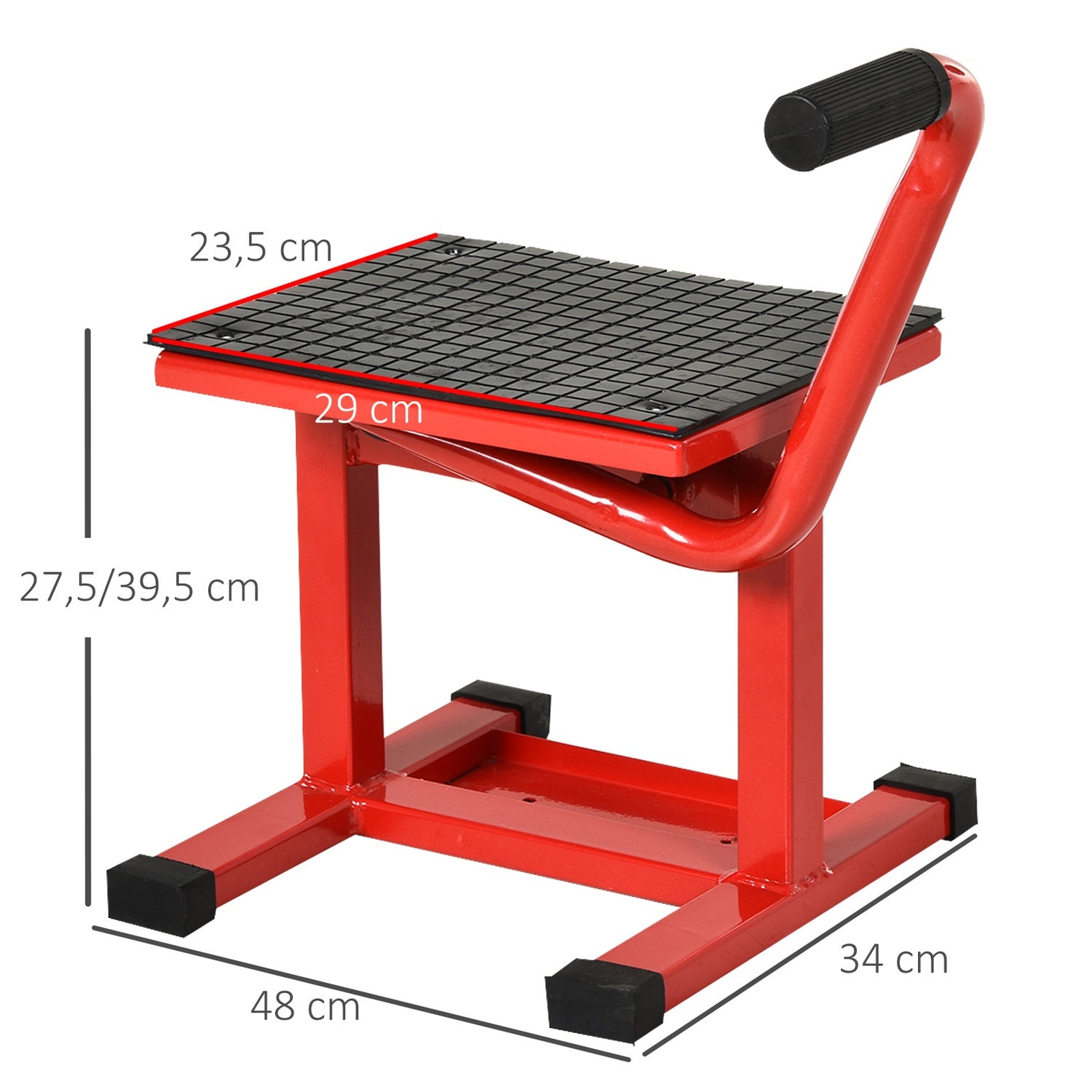 Motorcykellyftställ, stål, justerbart 39-46 cm, 150 kg Kapacitet