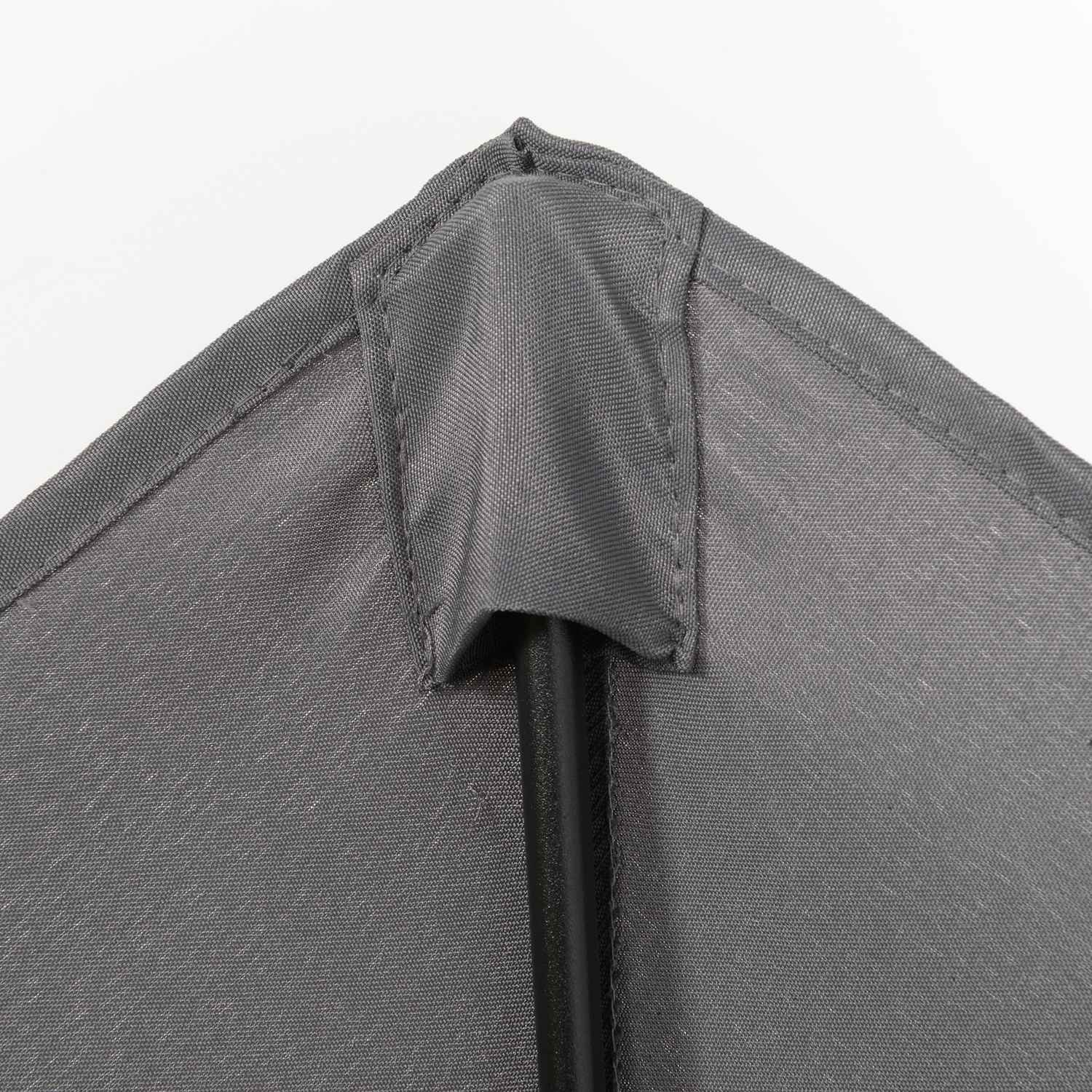 Mörkgrå Hexagonal 196 cm vindtät vevparasoll