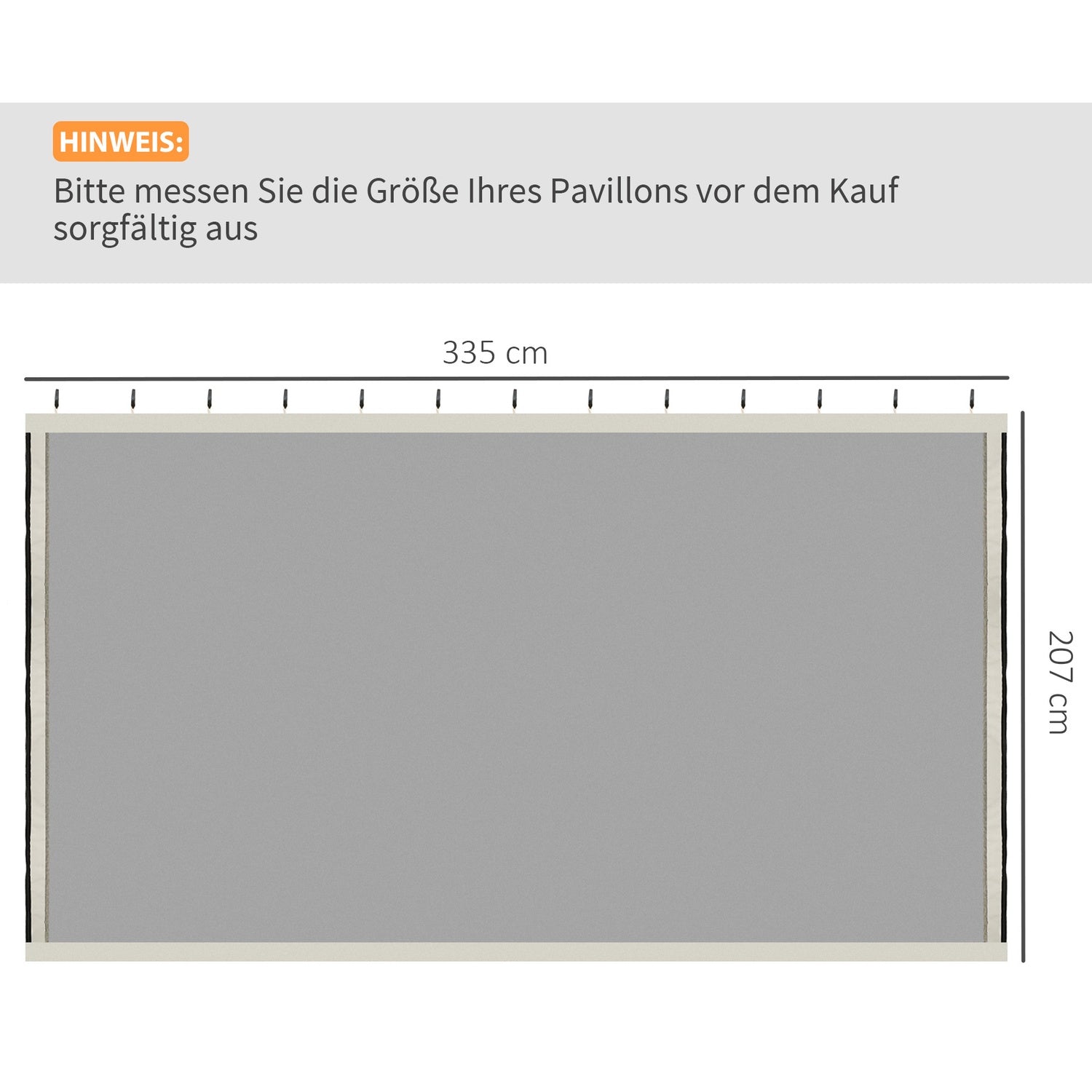 Myggnät för 3x4 Gazebo, 4 paneler, dragkedja, svart nylon