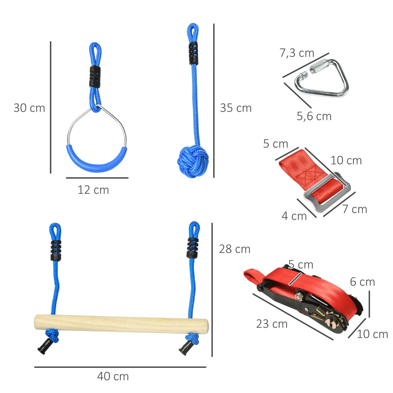 Ninja Slackline Set, 10M rep med hinder för barn