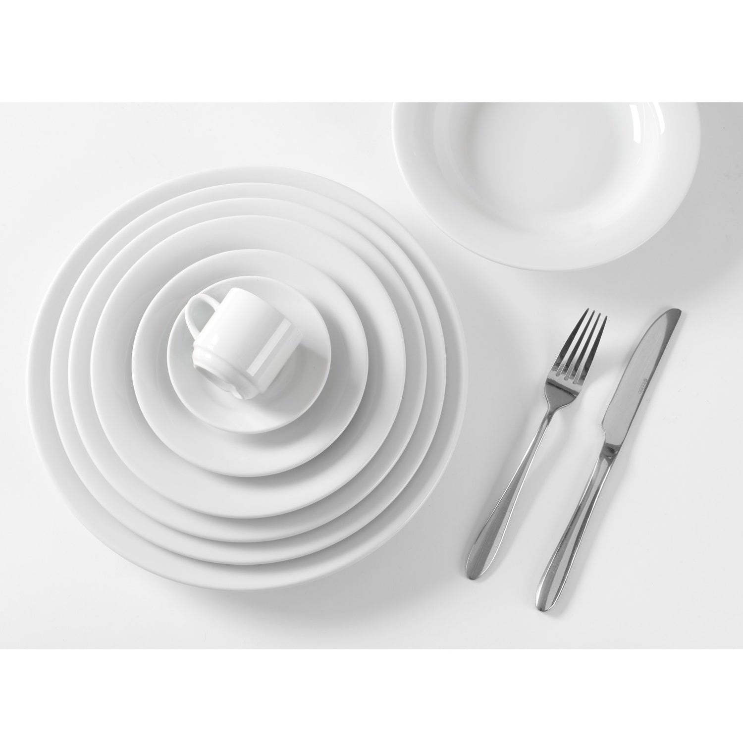 OPTIMA djup sopptallrik, vitt porslin, diameter 220mm set om 12 st. - Hendi 770863