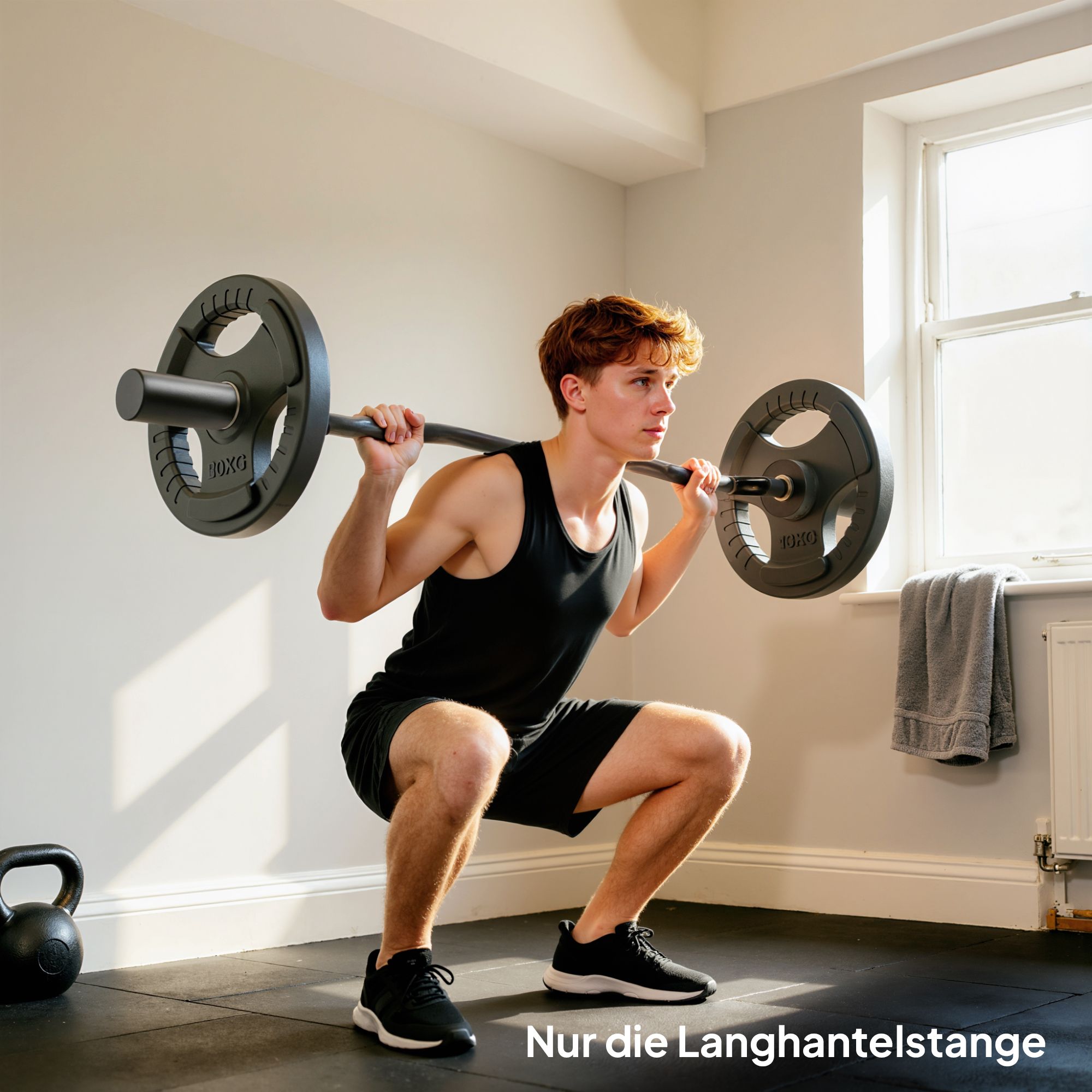 Olympisk curlstång, 5 cm hylsor, stål, 100 kg kapacitet