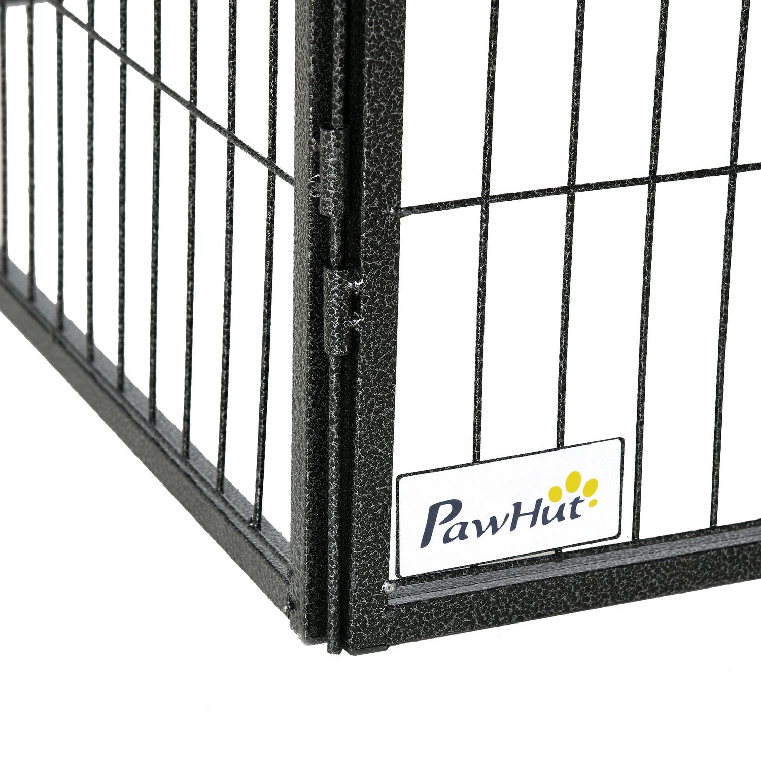 Utomhushundlekhage – 12-panels stål, svart, 60 cm hög