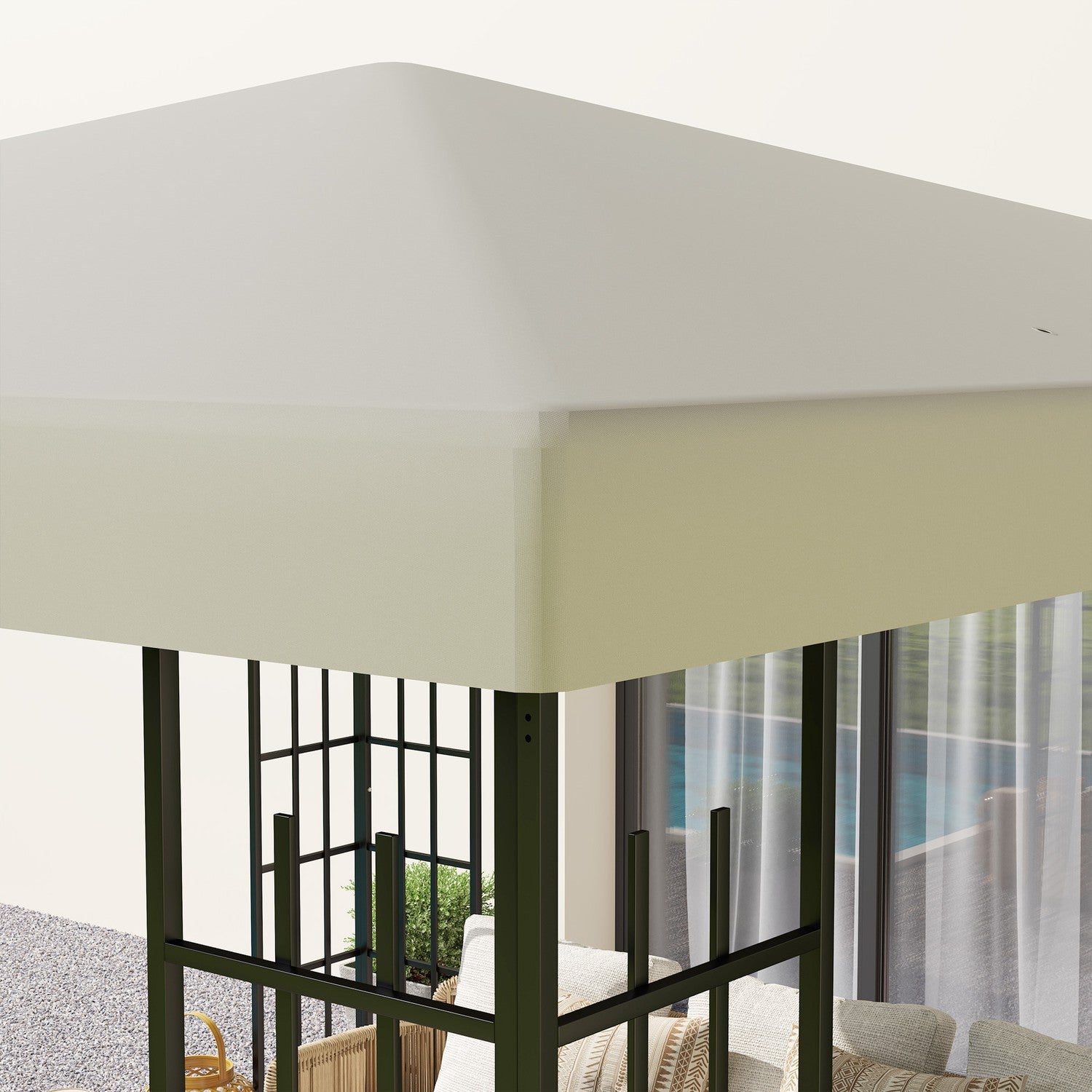 Vattentät Gazebo Takbyte, 3x3m, Creme White