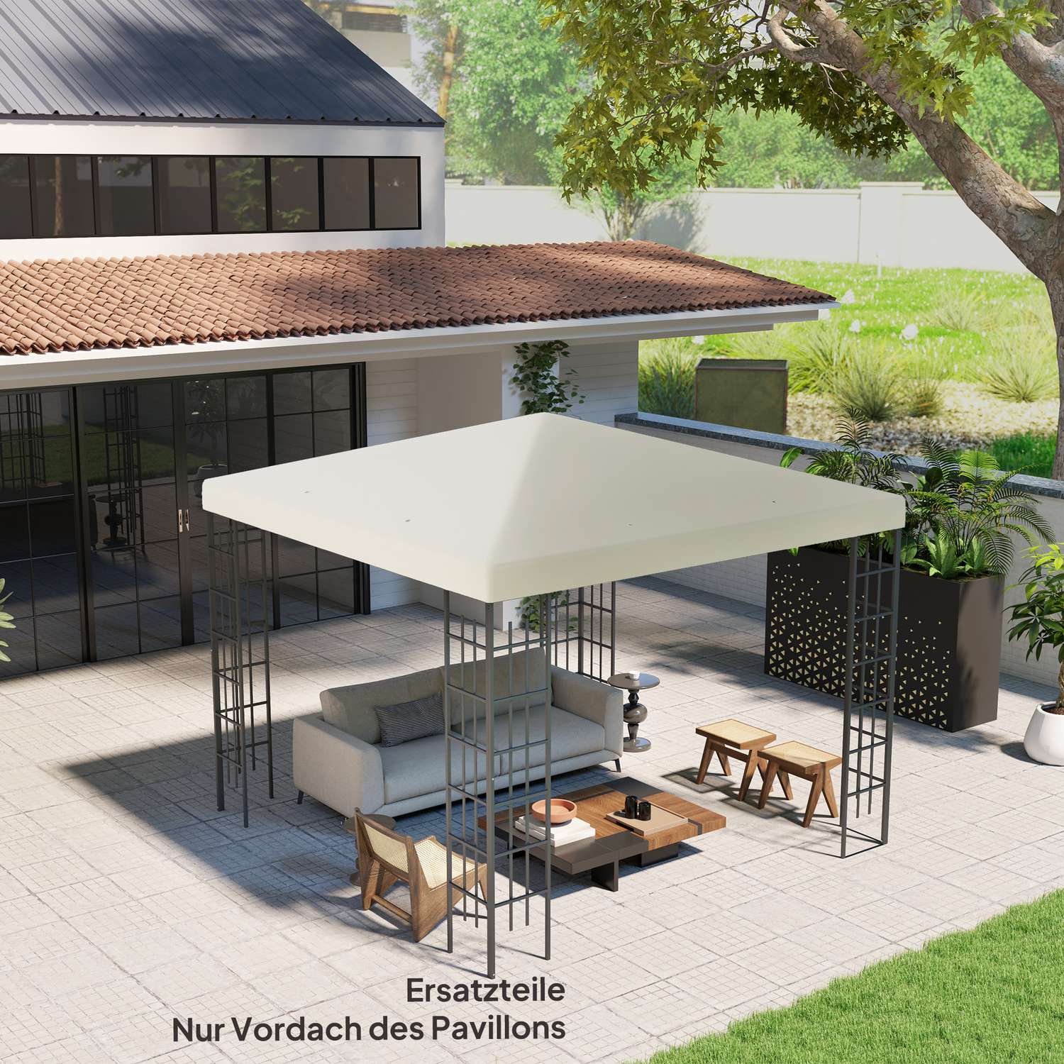Vattentät Gazebo Takbyte, 3x3m, Creme White