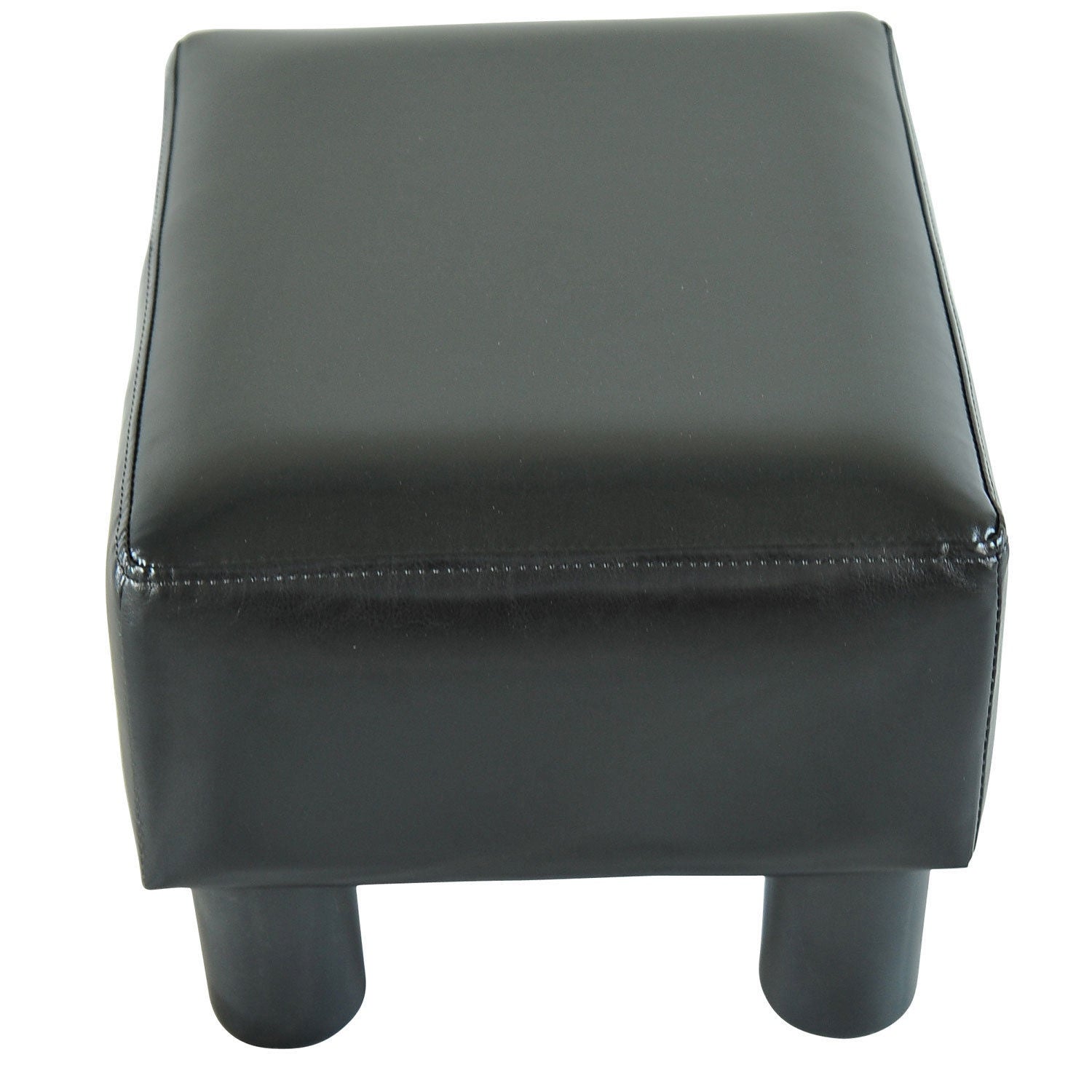 Svart Chesterfield-pall i konstläder – 40x30x24cm
