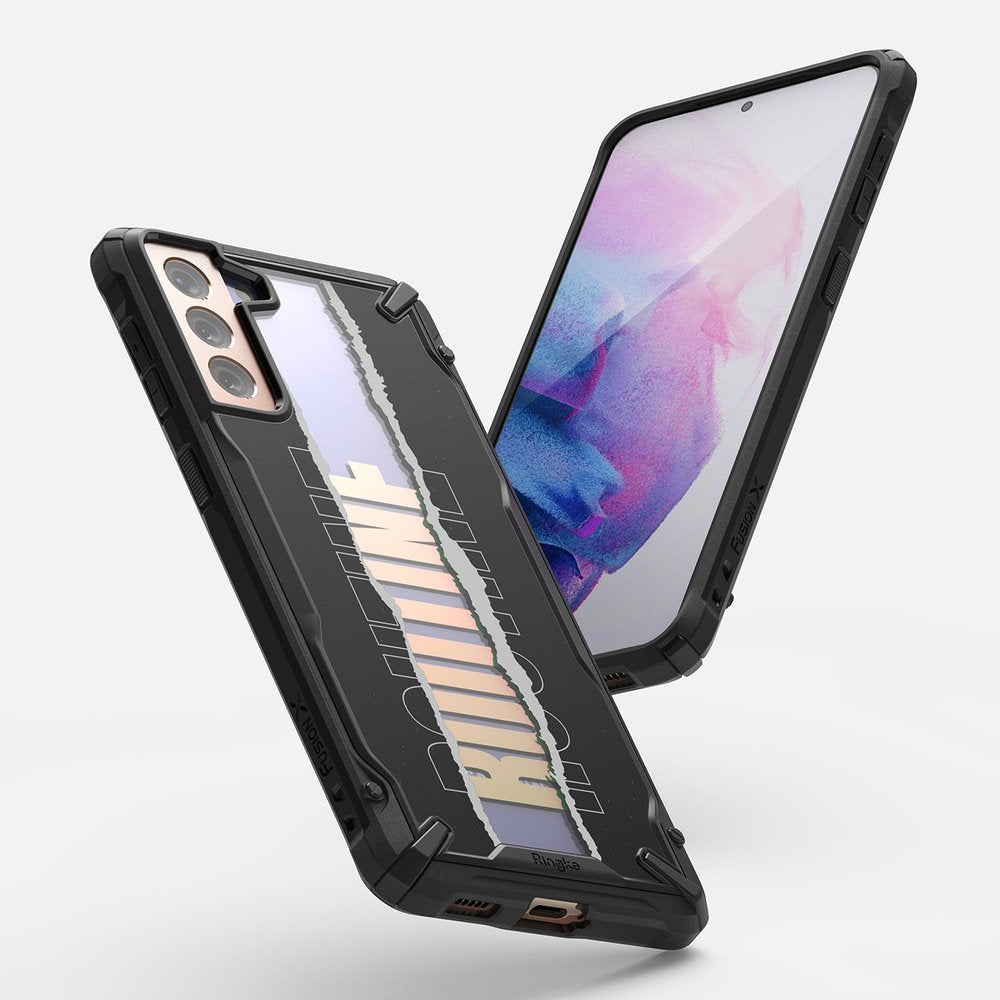 Pansarfodral med ram för Galaxy S21+ 5G Fusion X Design Routine svart
