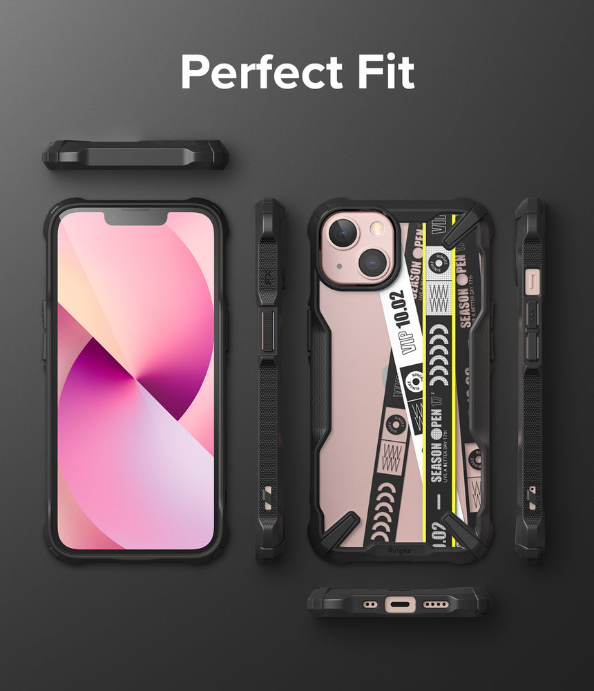 Pansarfodral med ram för iPhone 13 mini Fusion X Design Ticket band, svart
