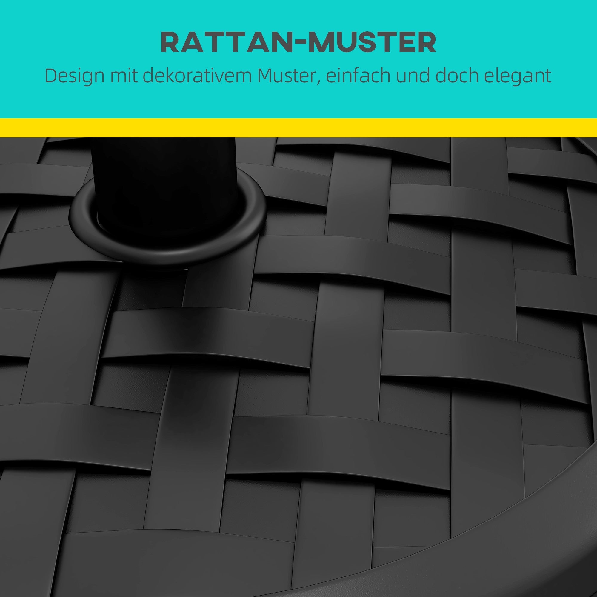 Paraplyfot, HDPE med betong, passar 32-48 mm stänger