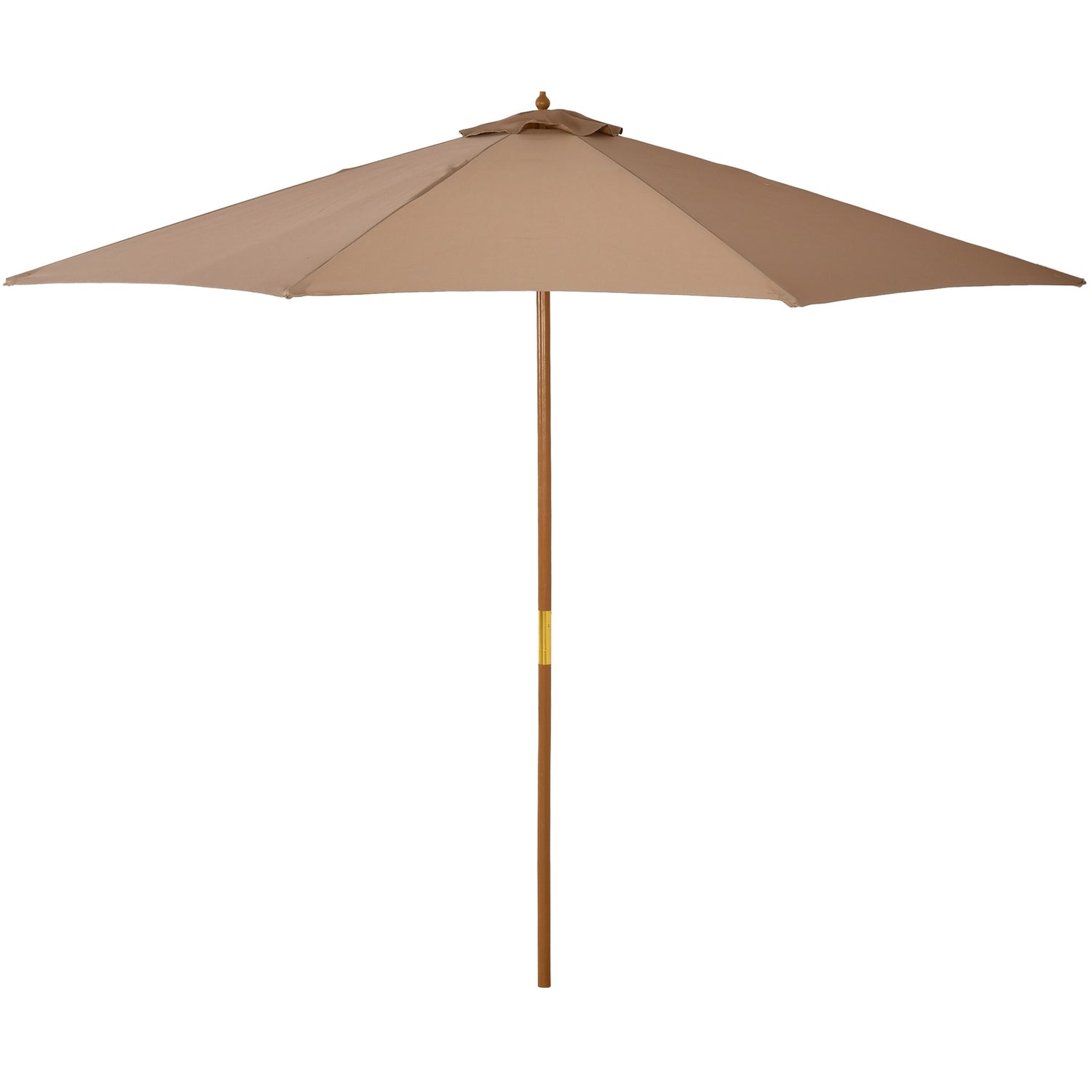 Paraply för uteplats i trä, 300 cm, Bamburam, Khaki