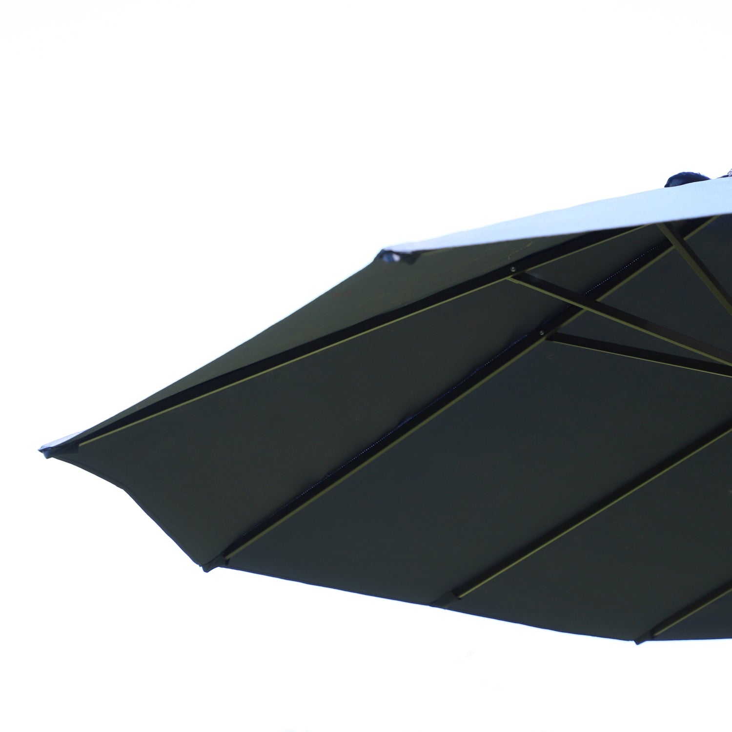 Blue Oval Garden Parasol – Dubbelt marknadsparaply med vev