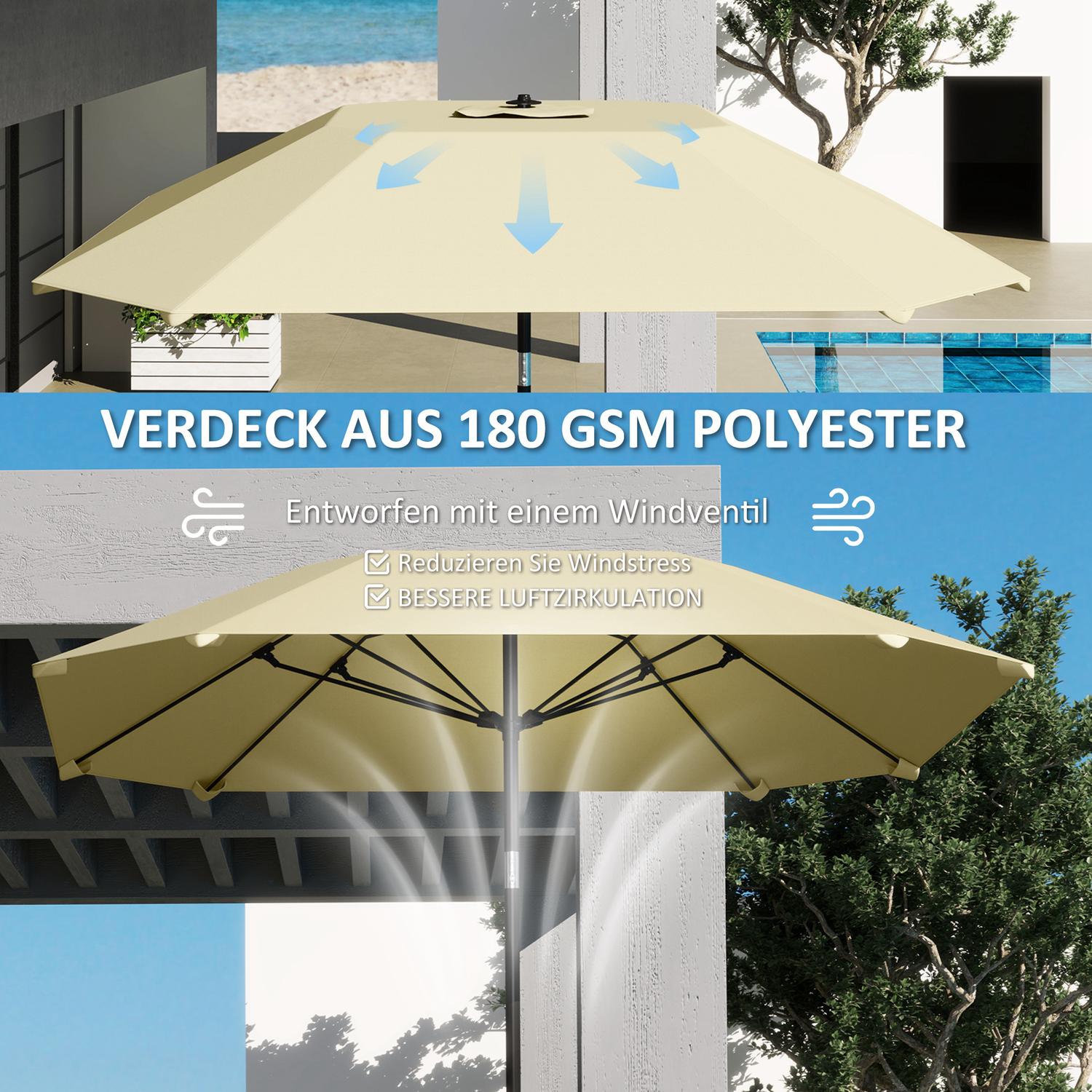 Vindtät Beige Parasoll Ø233 cm – Vev, Solskydd