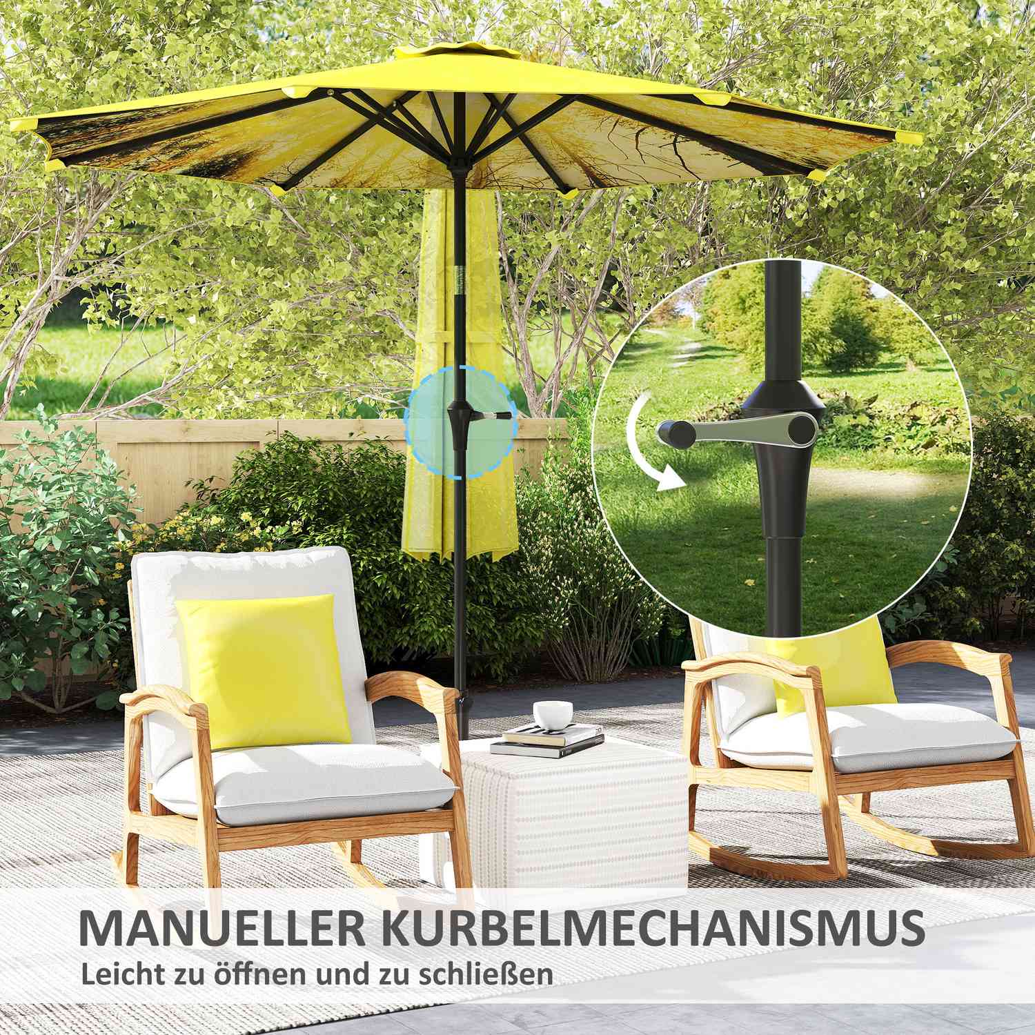 Gul Octagonal 300cm Parasoll – Vindtätt solskydd