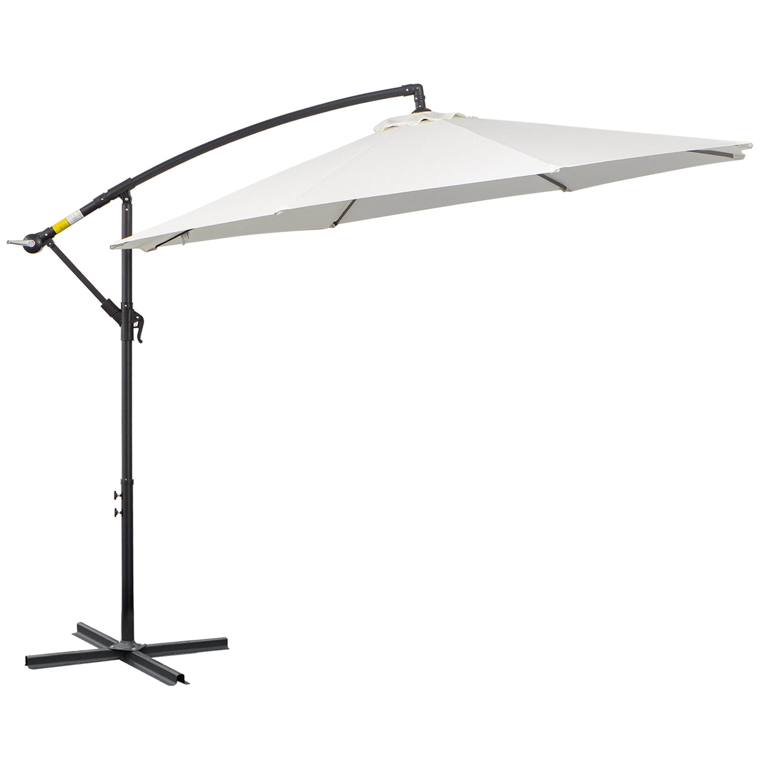 Cantilever Parasoll, Vevlyft, Stålram, Cream Ø3x2,5M