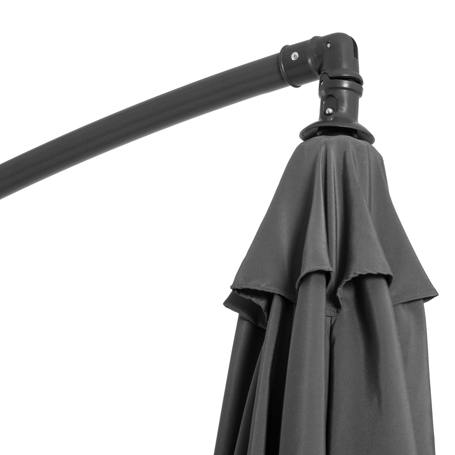 Parasoll Crank Paraply, Grå, Ø2,95x2,45M, Stålram
