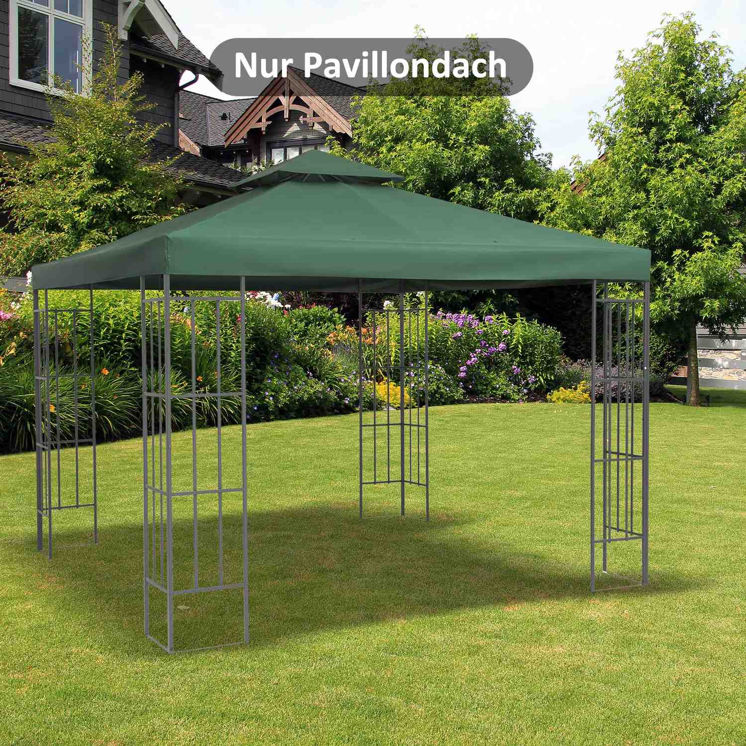Kolgrå Vattenavvisande 3x3M Gazebo Takbyte