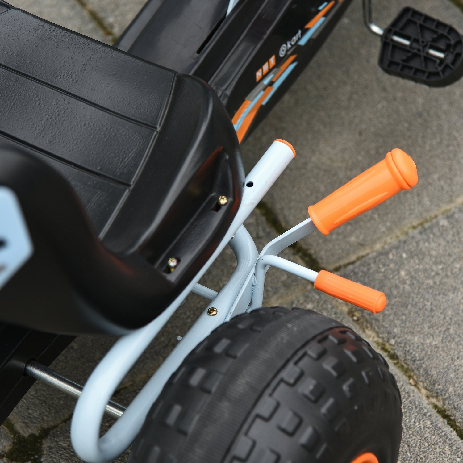 Ljusblå stålpedal Go-Kart med justerbar sits