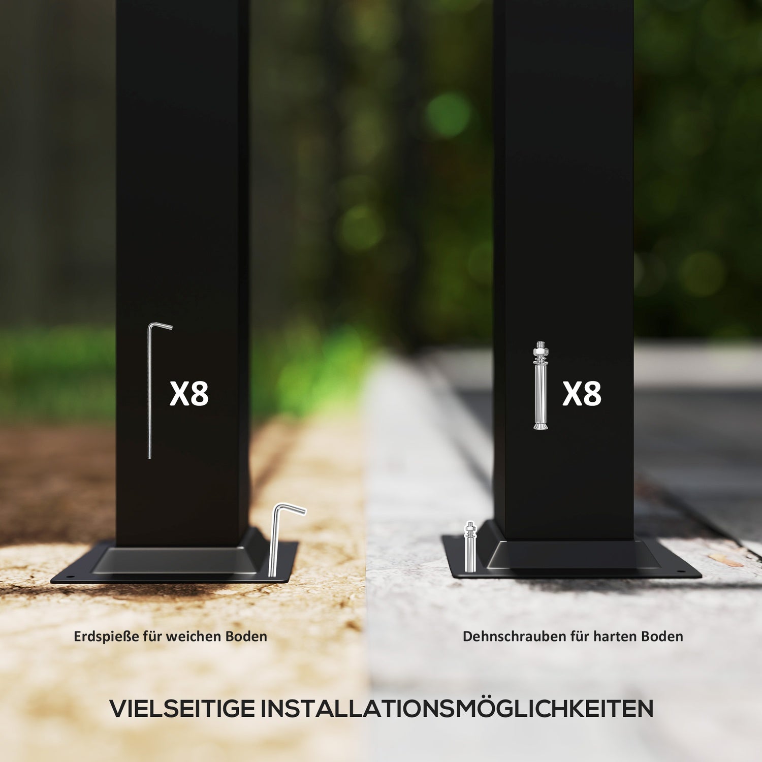 Pergola 3x3m Fristående metall uteplats, UV 30+ Krämvit