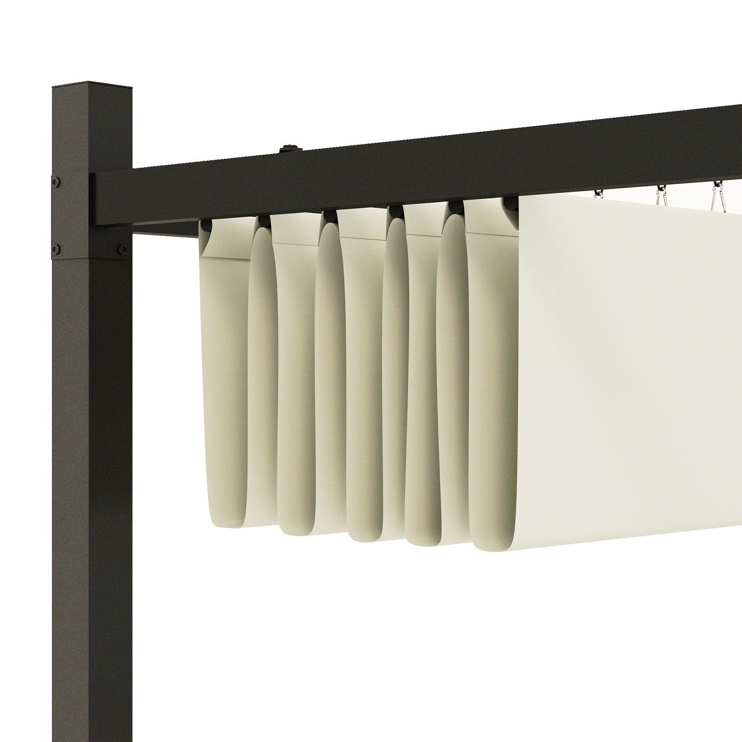 Pergola 3x3m Fristående metall uteplats, UV 30+ Krämvit