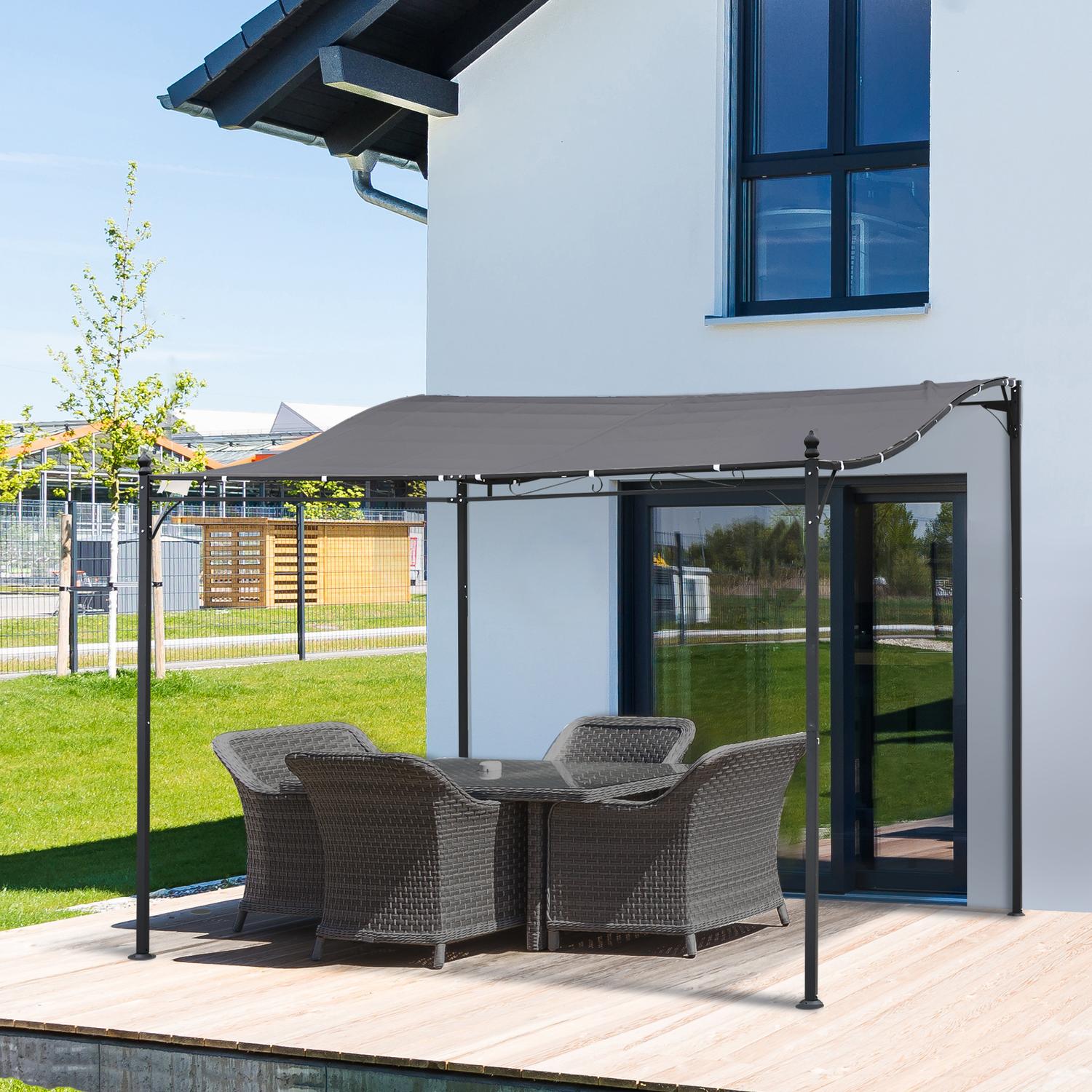 Metal Garden Gazebo-tält – Grå, 297 x 297 cm