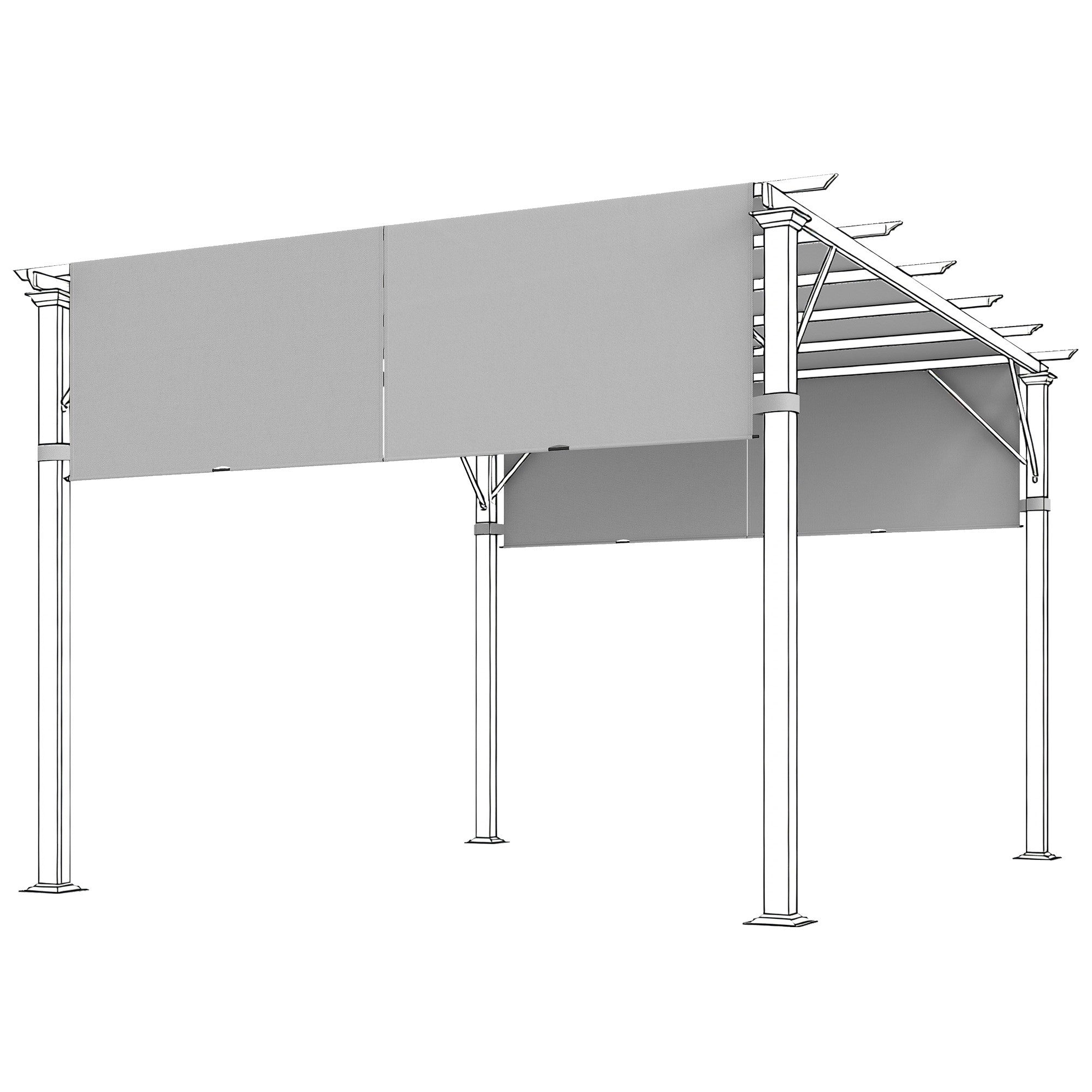 Pergola-ersättningstak, UV-skydd, 3x3m, ljusgrå