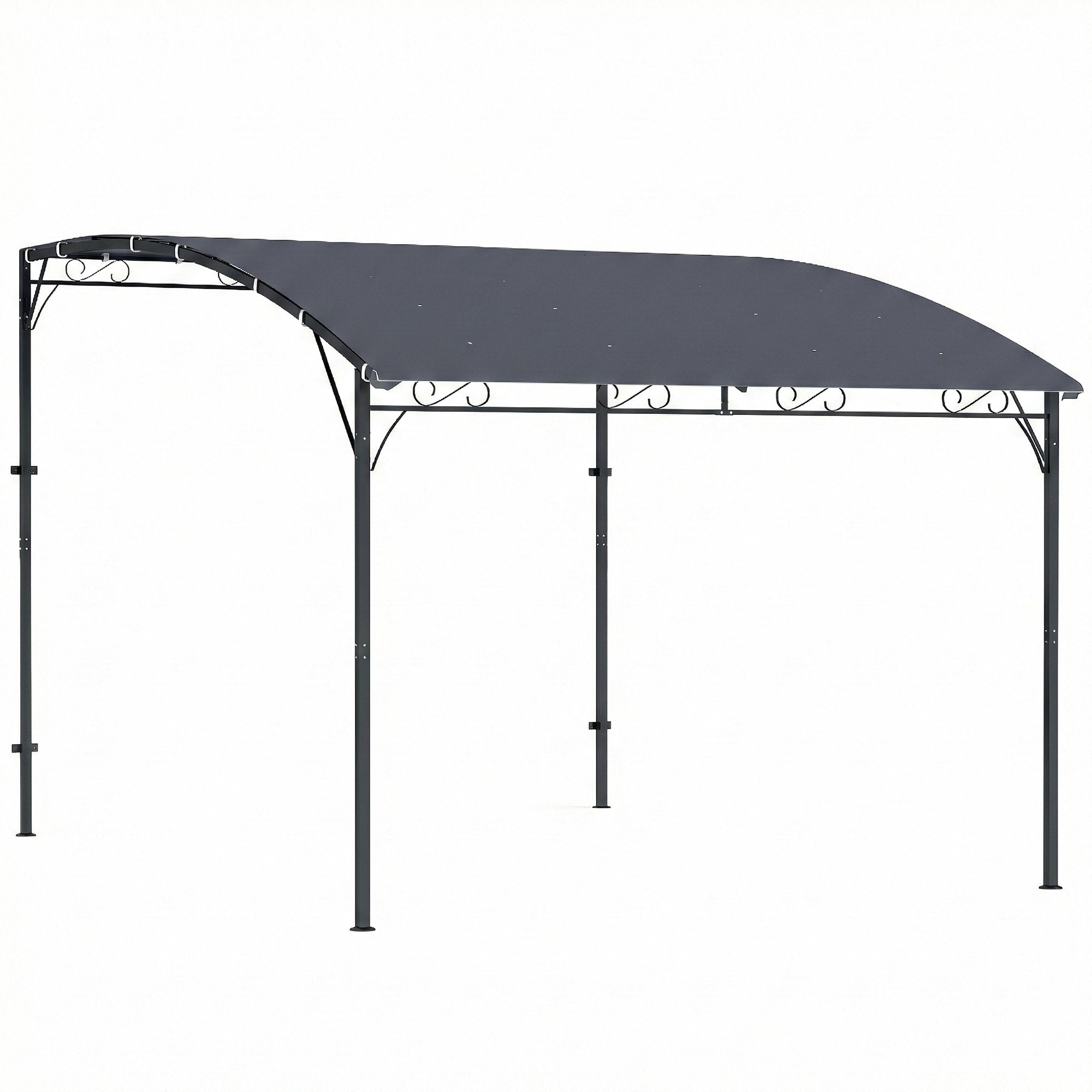 Pergola med vattentät tak, metallram, 384x286 cm