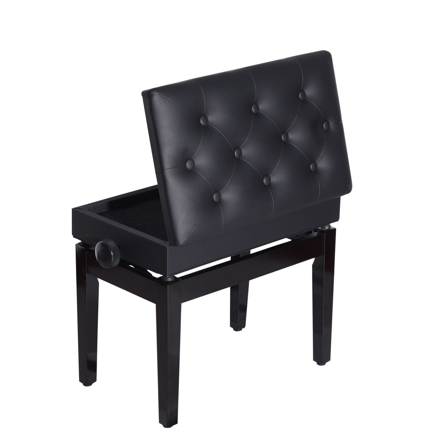 Justerbar pianobänk med förvaringsutrymme, 54,5x33x48-58 cm