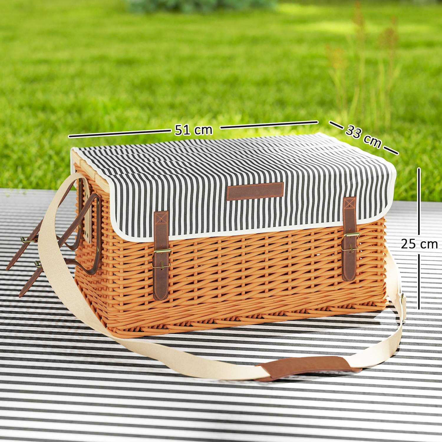 Willow picknickkorg för 4 med filt & bestickset