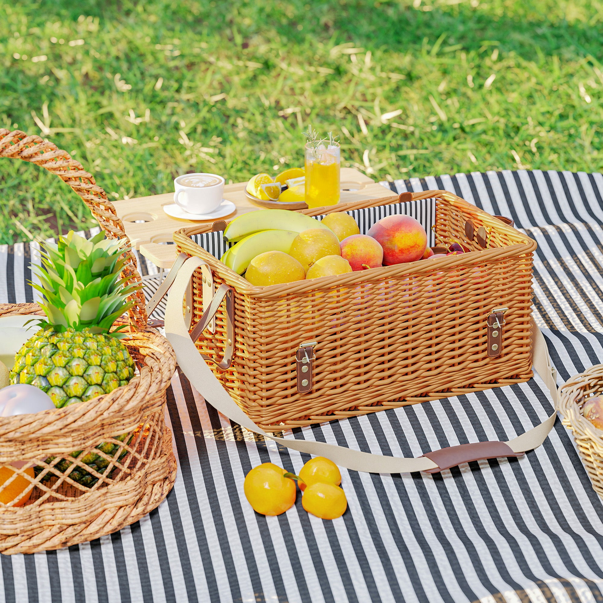 Willow picknickkorg för 4 med filt & bestickset