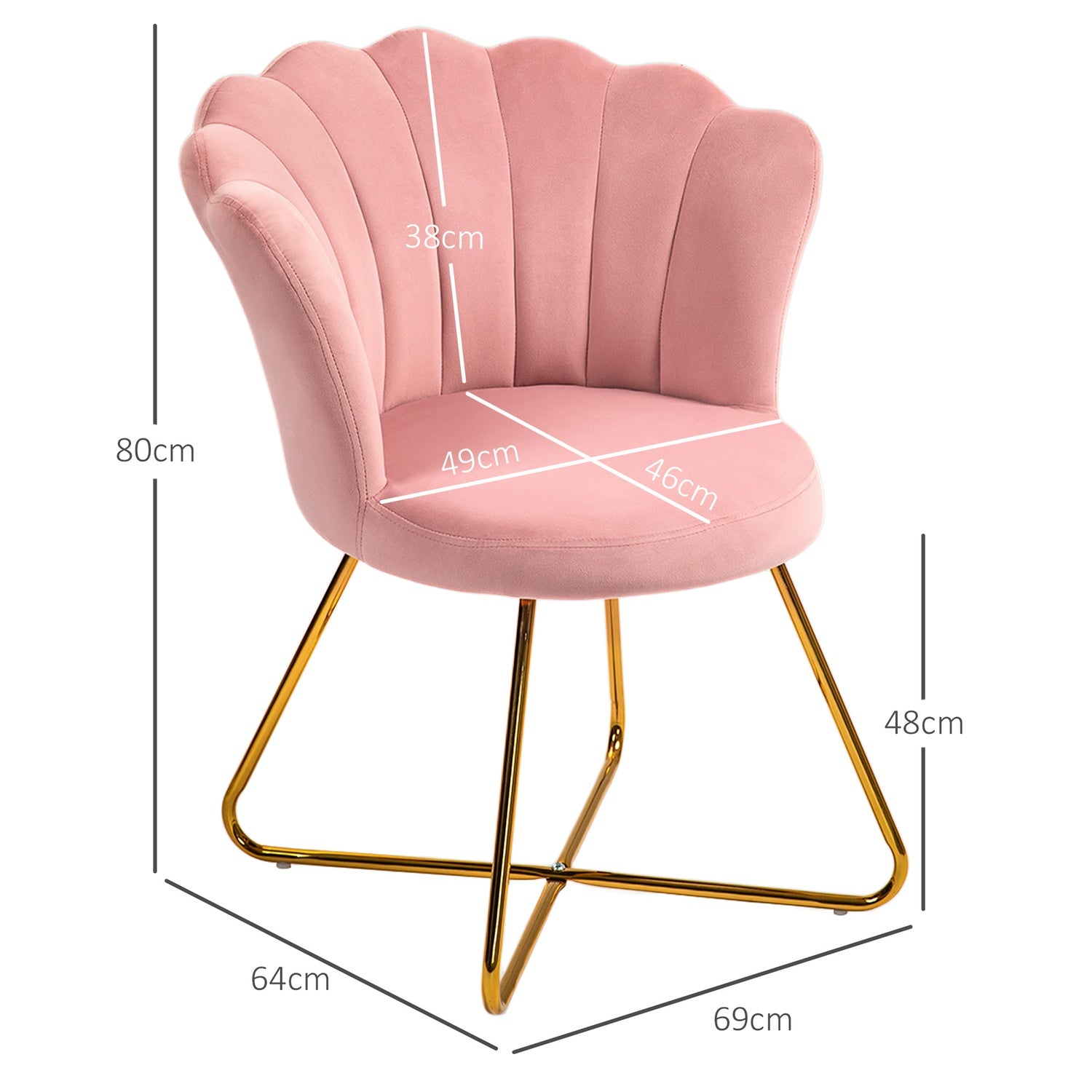 Pink Velvet Lounge Chair – Armstöd, metallben, stoppade
