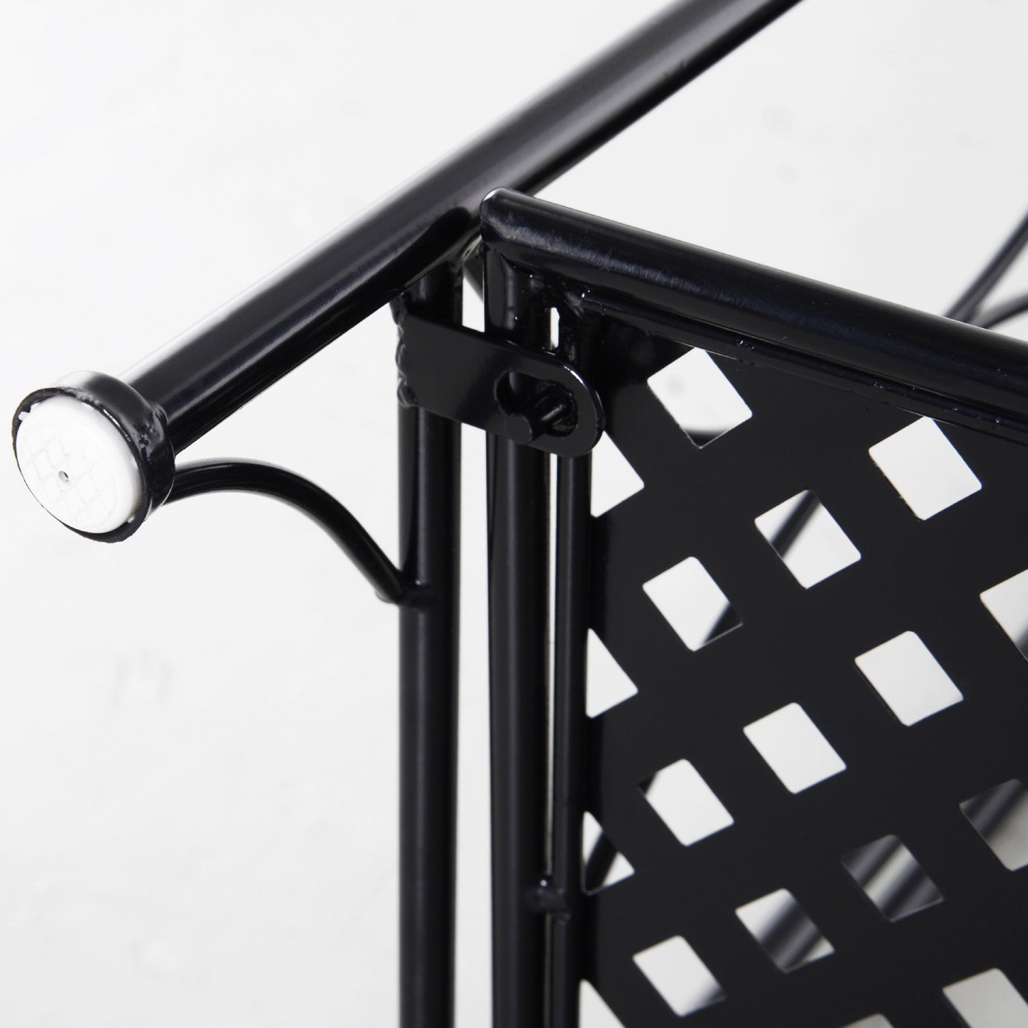 Planthylla i svart metall med 3 våningar – 56x30x114 Cm