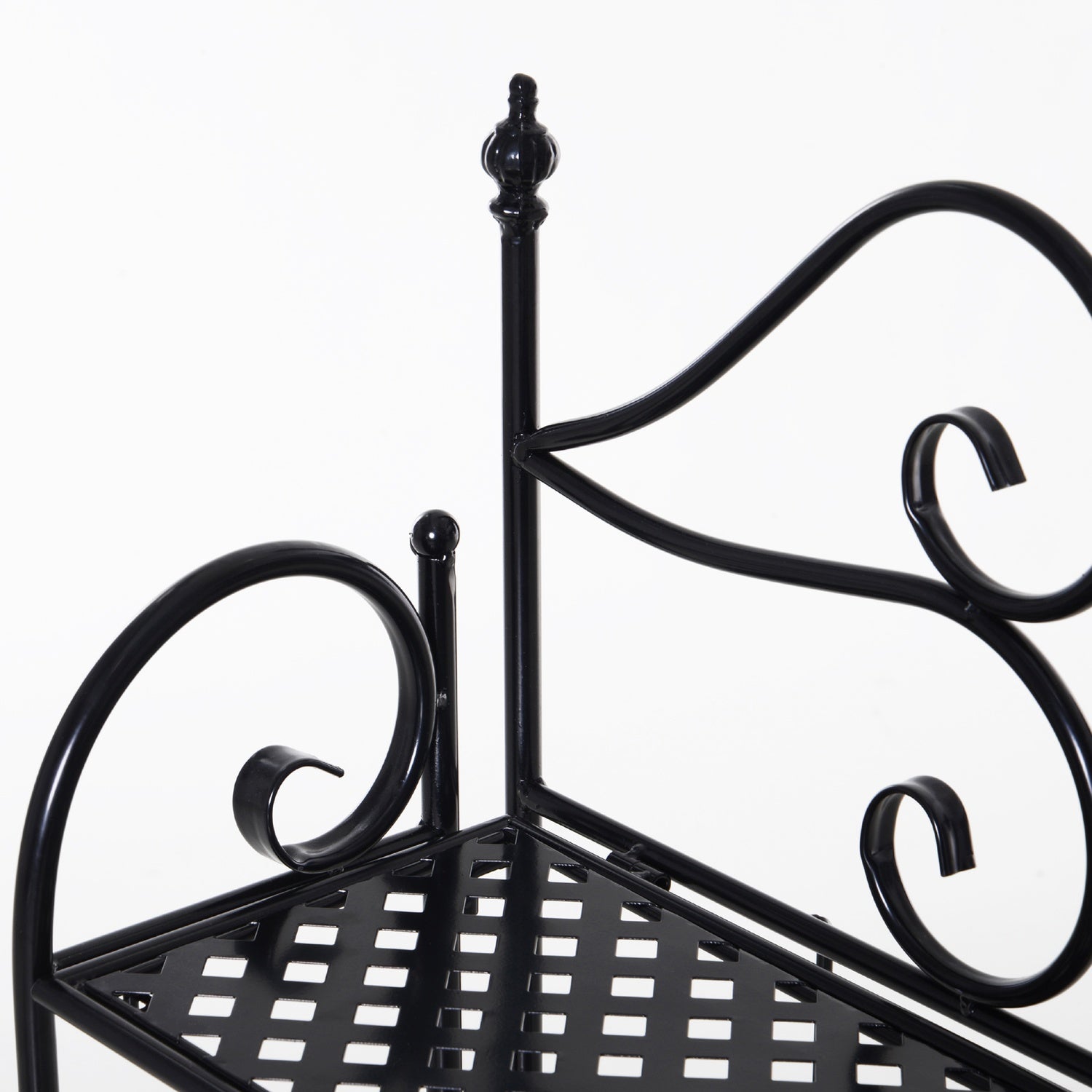 Planthylla i svart metall med 3 våningar – 56x30x114 Cm
