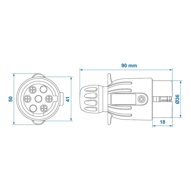 Plugg 7-polig PVC med magnet i blister