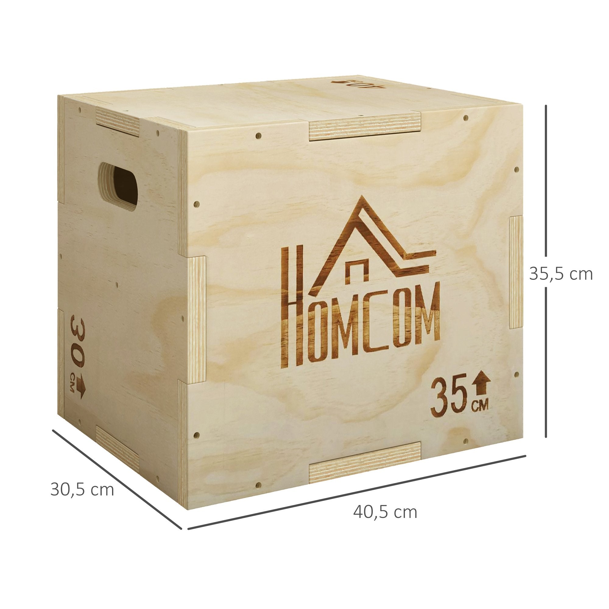 Plyolåda 3-i-1, Naturträ, 3 Höjder, 40,5x35,5x30,5 cm