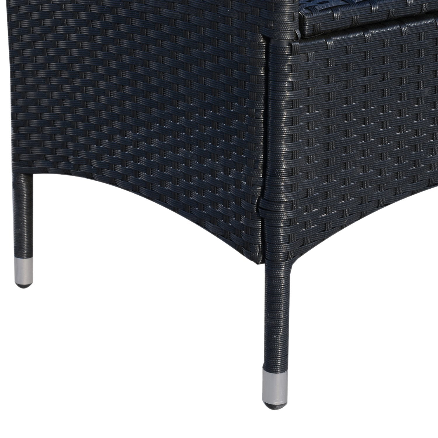 Polyrattan trädgårdsbalkongsittset för 2, svart