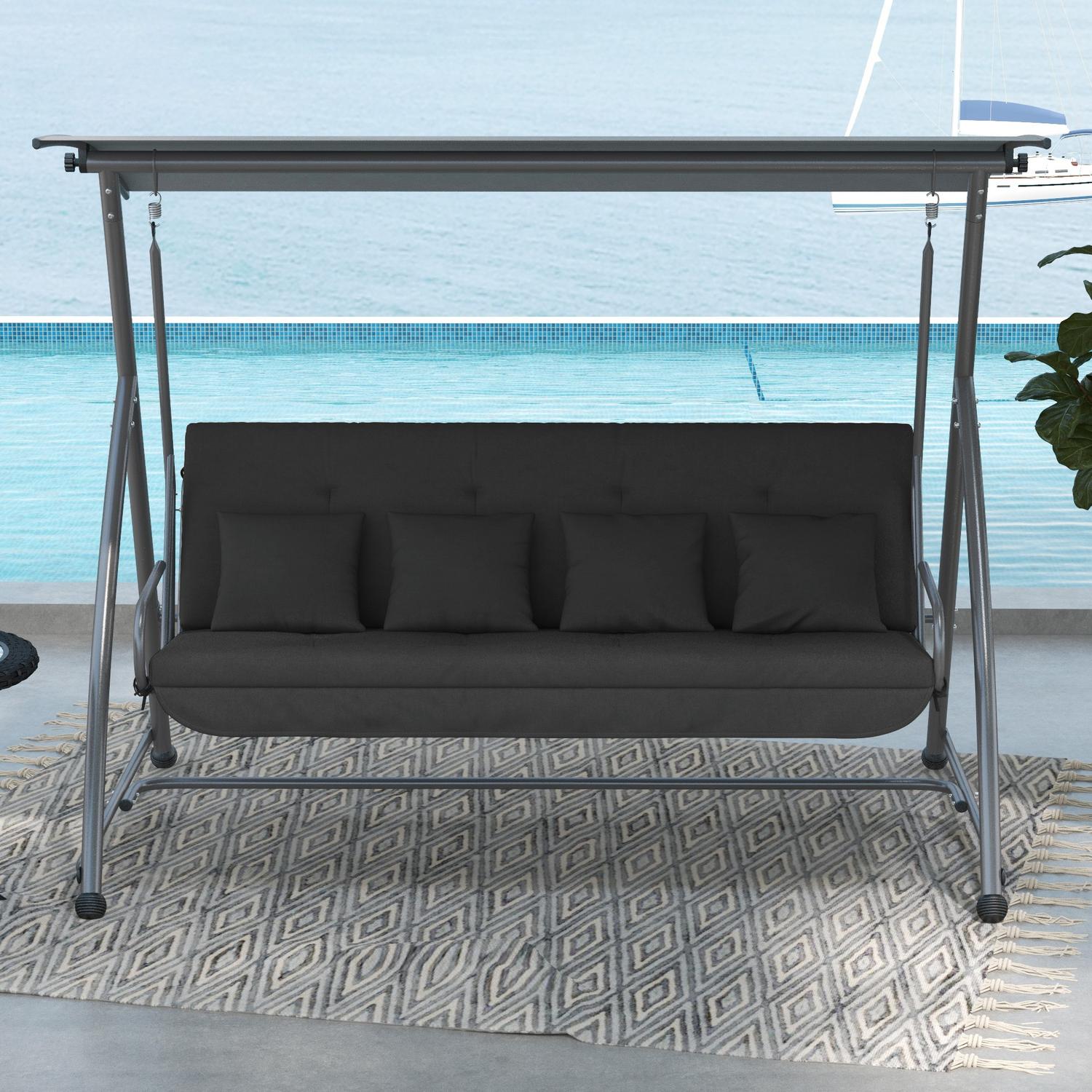 Porch Swing Kuddset – Mörkgrå, 170 cm