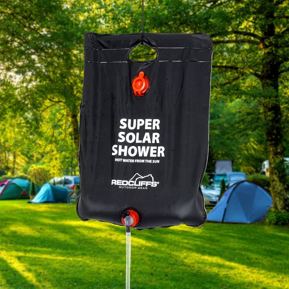 Portabel Solardusch: 50°C Värme, 15L Tank - Perfekt för Camping