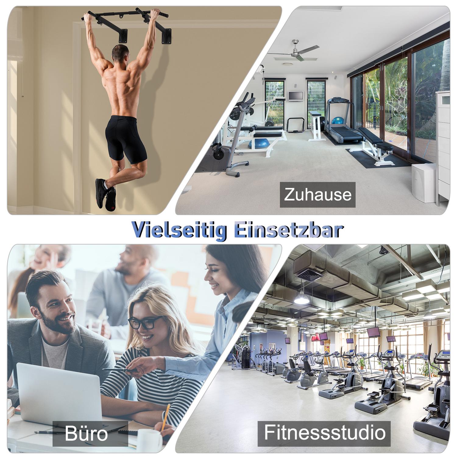 Väggmonterad Pull-Up Bar med öglor för boxningssäck, stål