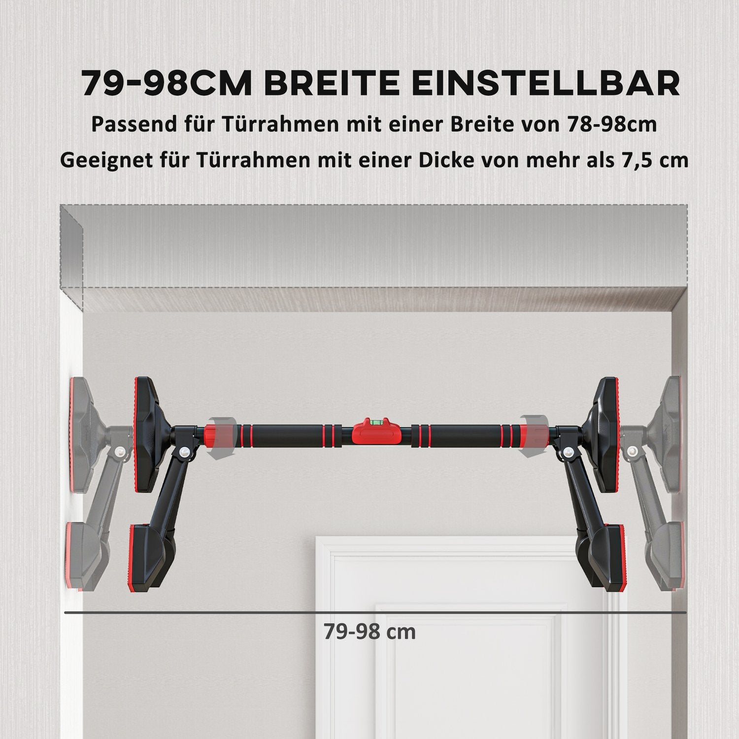 Justerbar Pull-Up Bar för dörrkarmar, 225 kg kapacitet