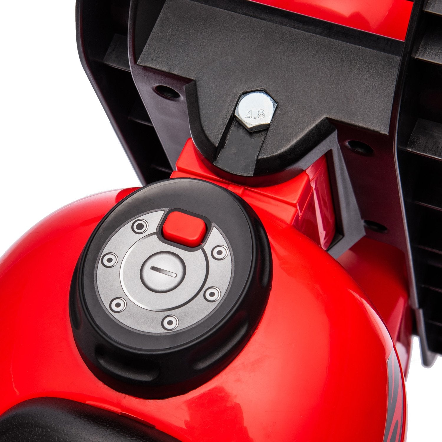 Röd åkbil för barn 2-5 år, musik och bubbelfunktion